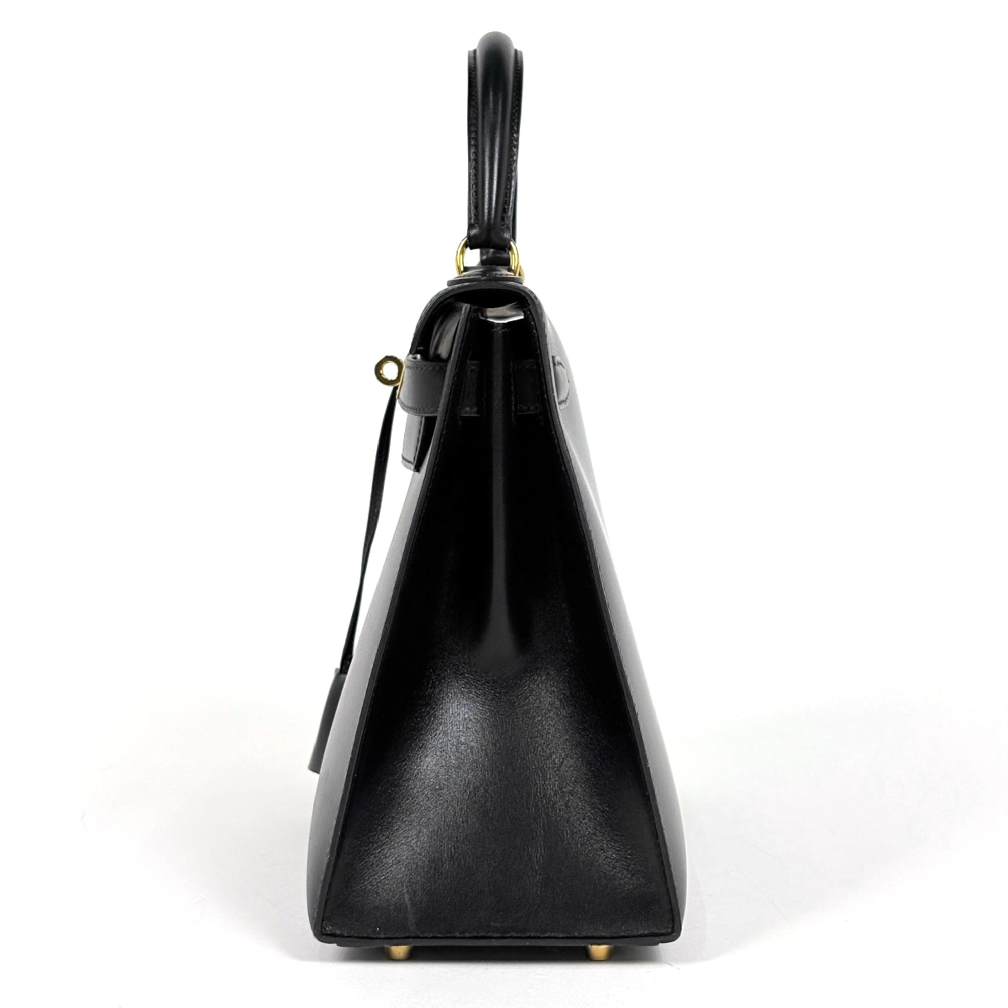 Hermes Black Box Calf Leather Handbag (Pre-Owned)