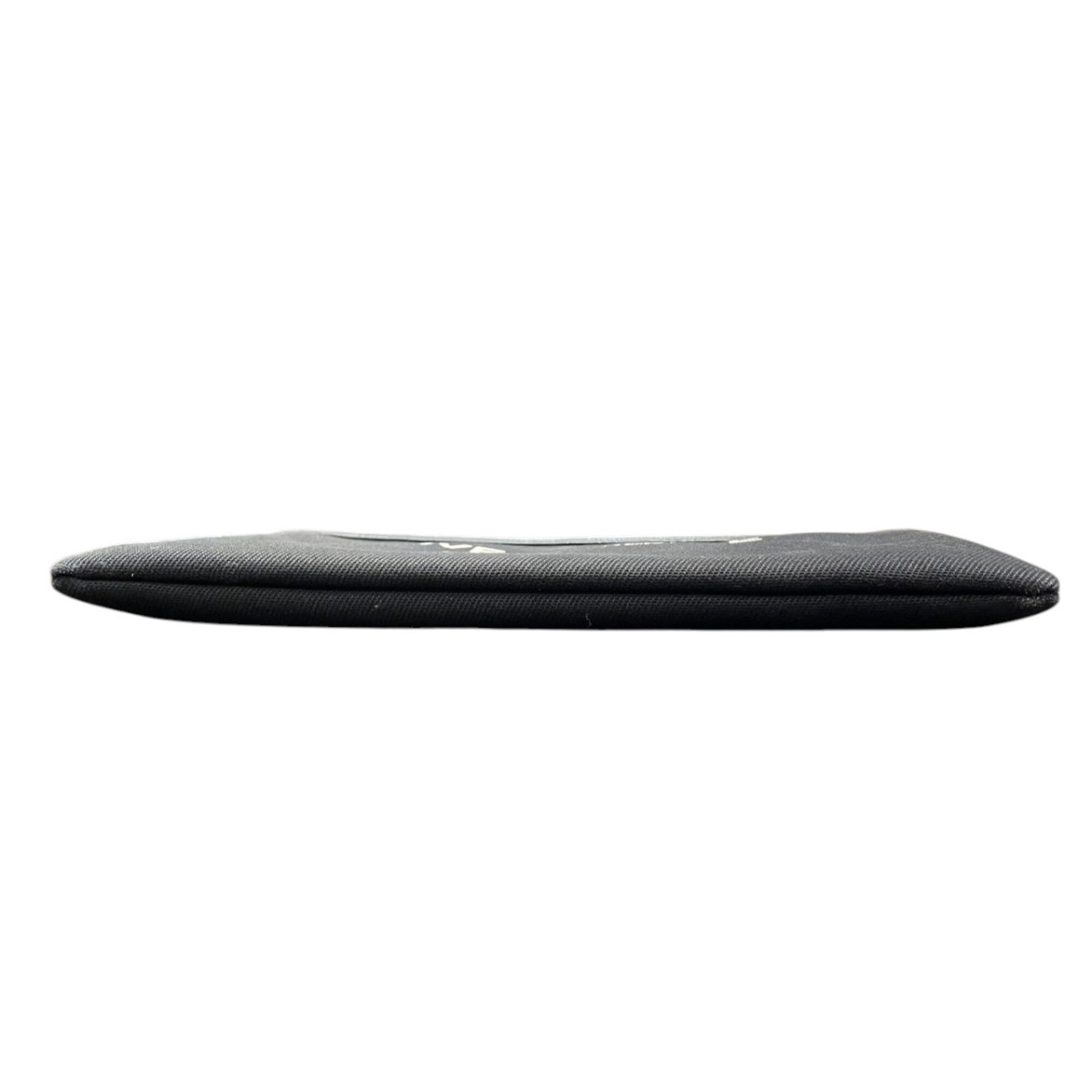 Yves Saint Laurent Black Canvas Leather Clutch Bag (Pre-Owned)
