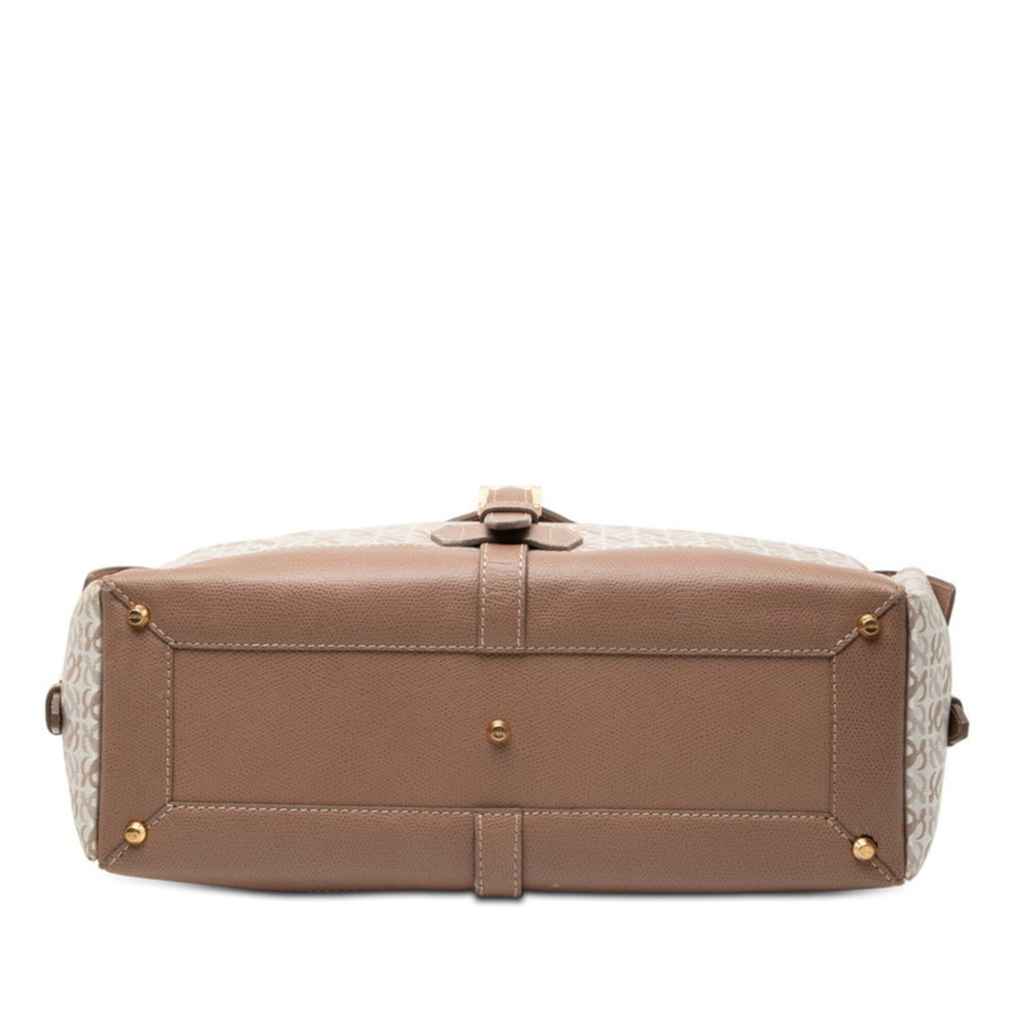 Loewe Pink Beige White Canvas Leather Handbag (Pre-Owned)