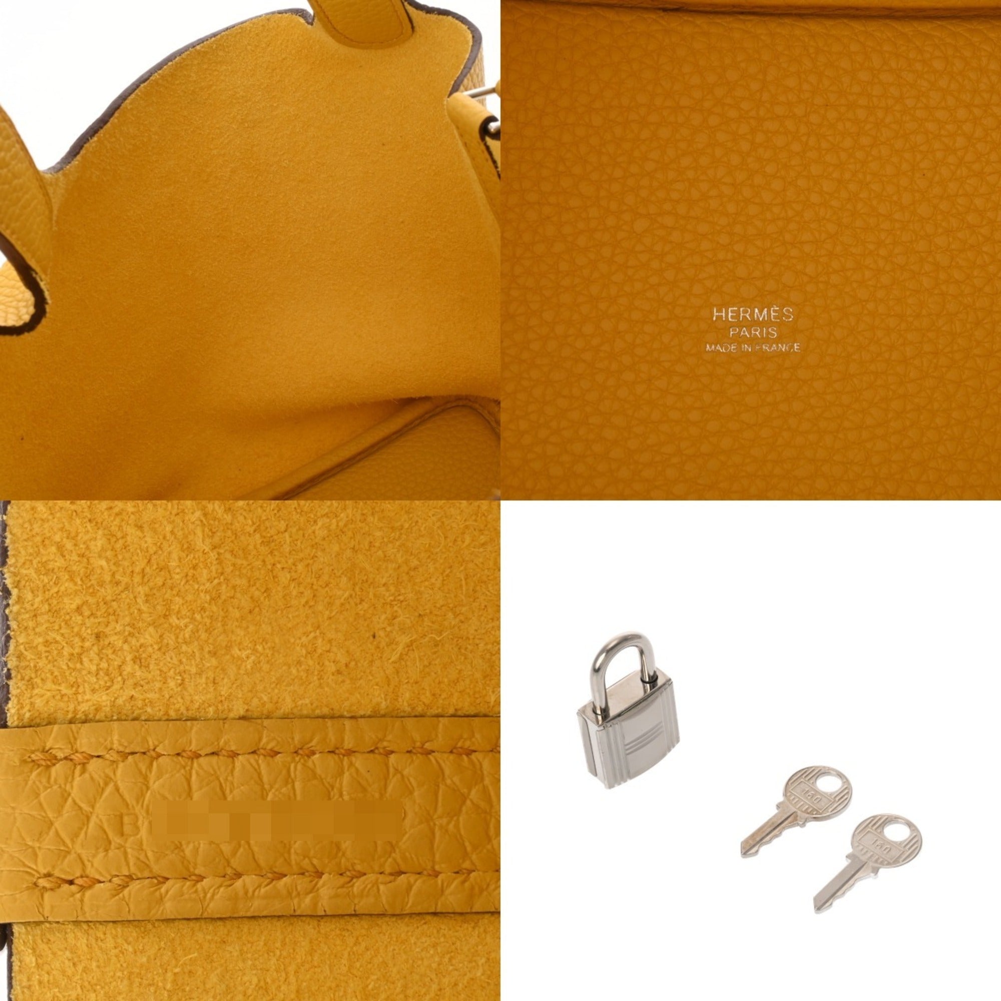 Hermes Silver Taurillon Clemence Leather Handbag (Pre-Owned)