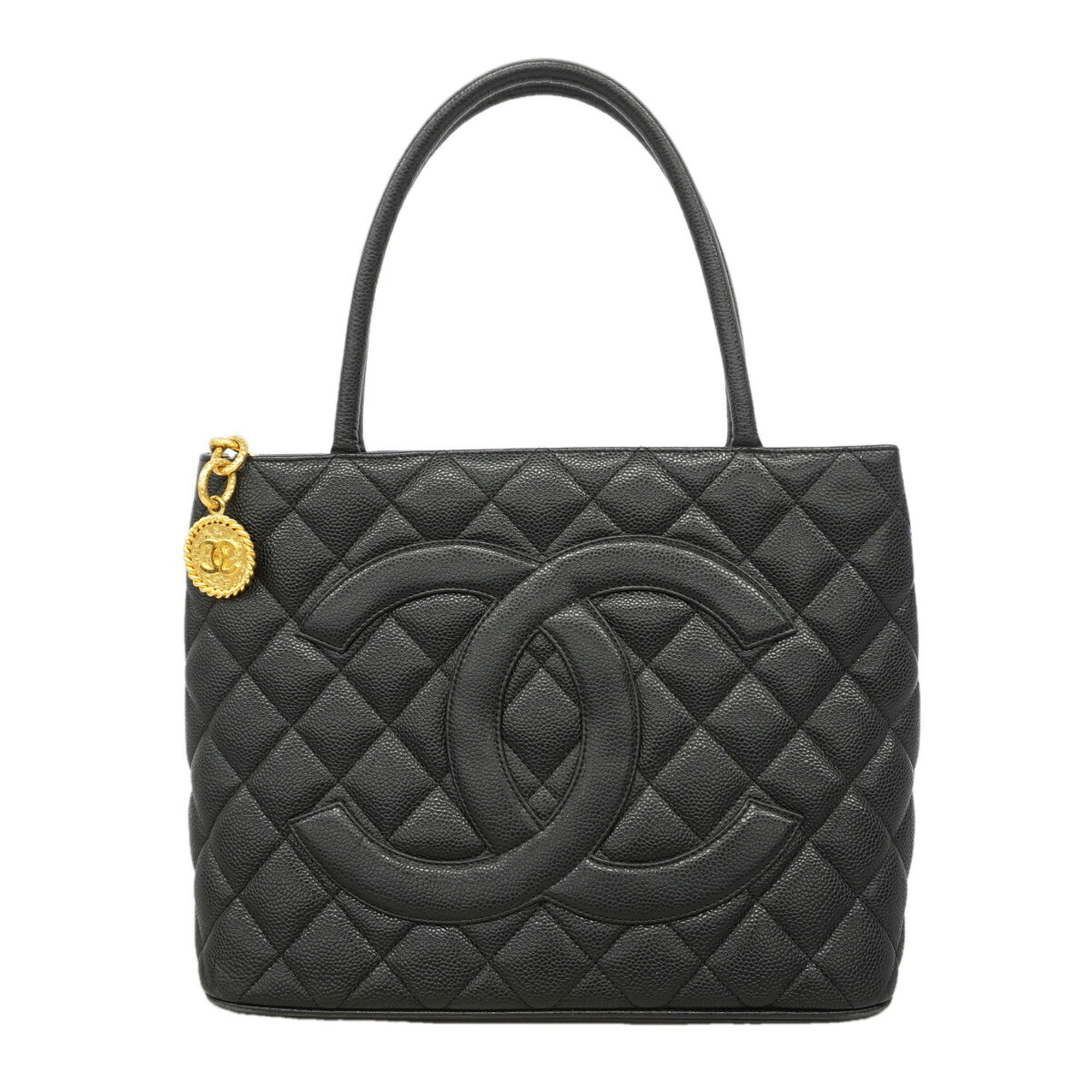Chanel Black Grained Calfskin Tote Bag (Pre-Owned)