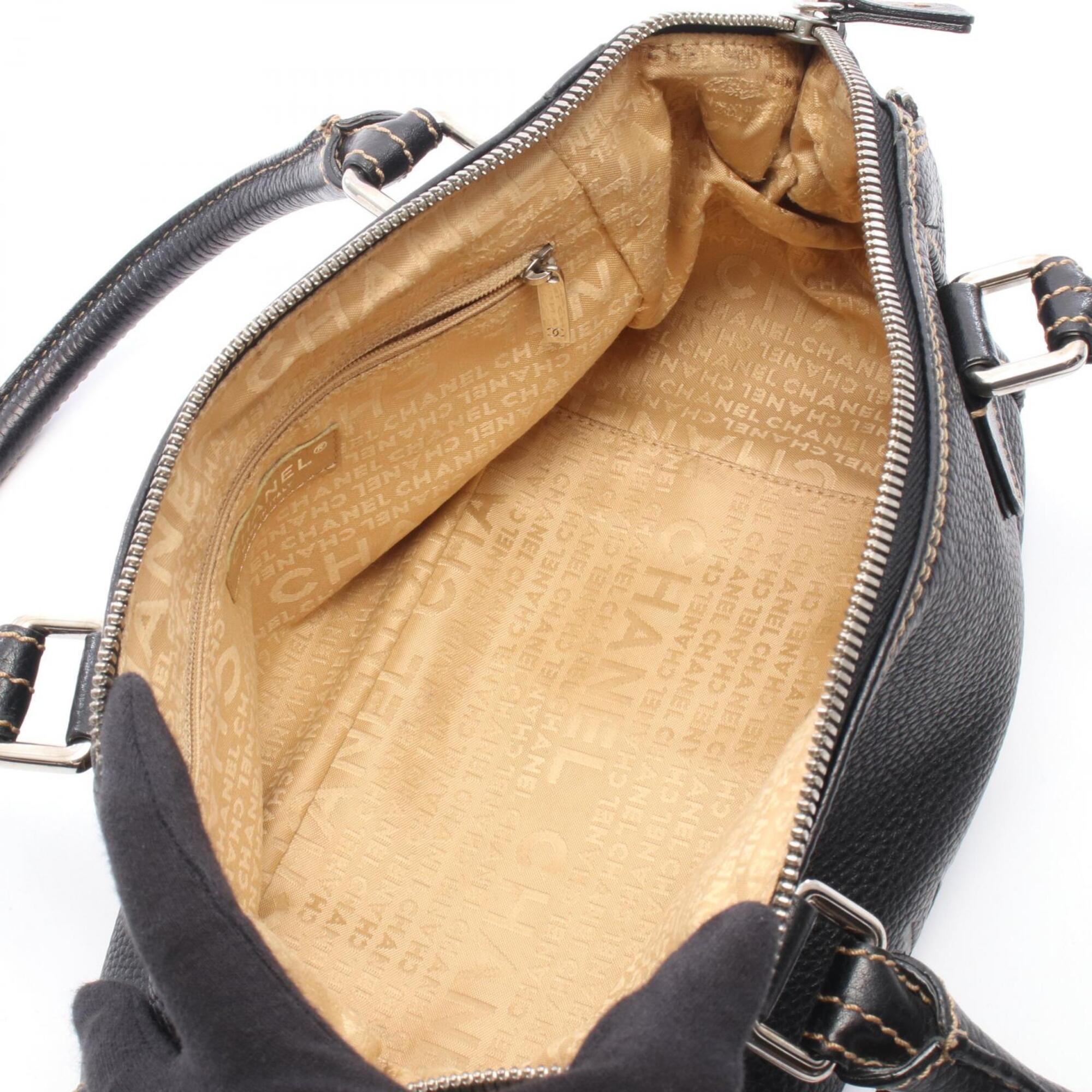 Chanel Black Leather Handbag (Pre-Owned)