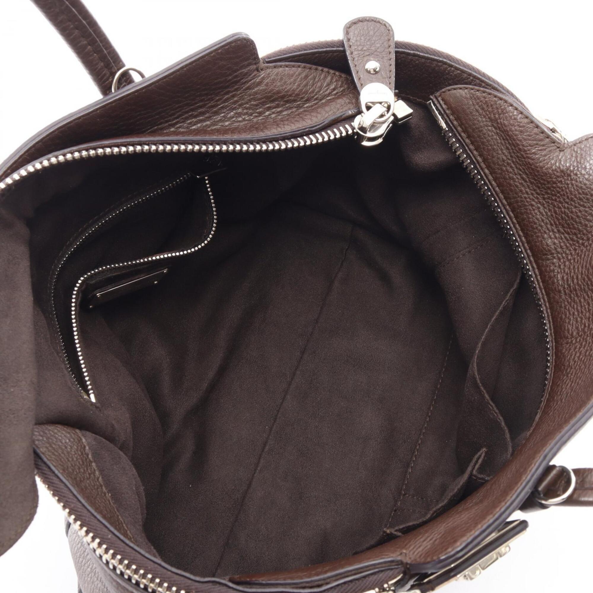 Salvatore Ferragamo Brown Leather Handbag (Pre-Owned)