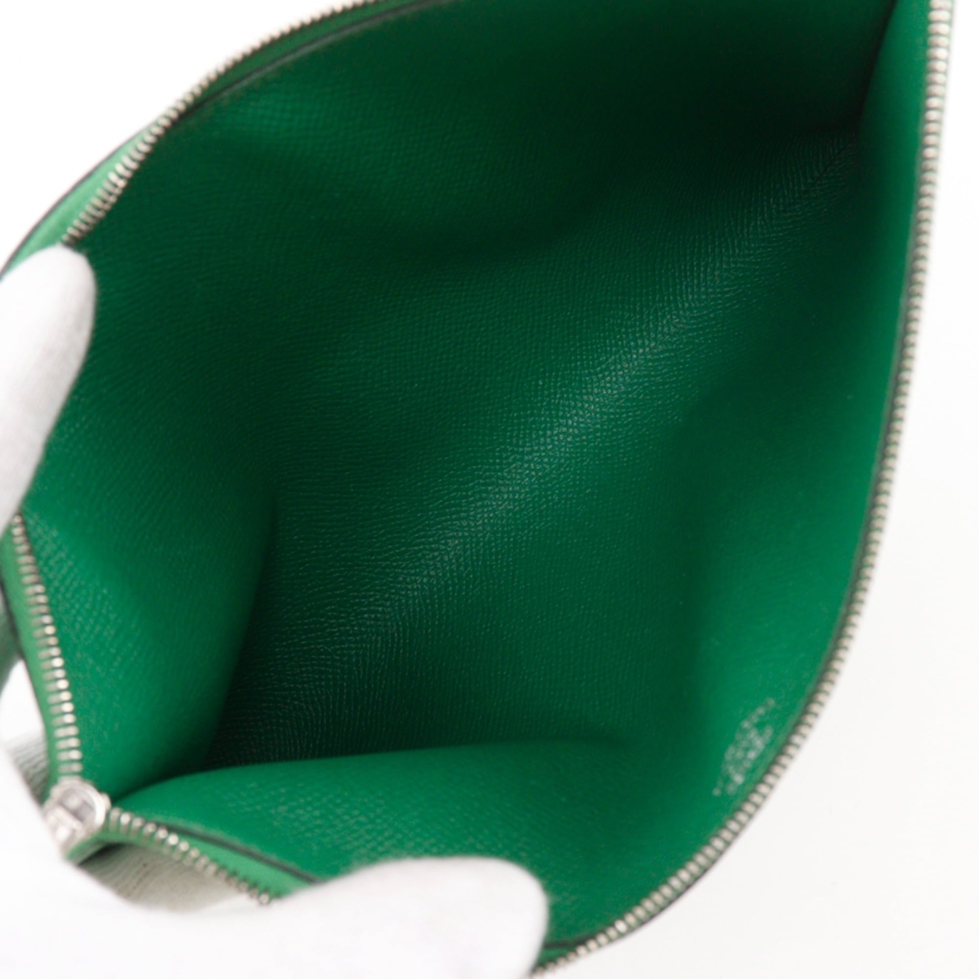 Hermes Black Green Epsom Leather Clutch Bag (Pre-Owned)
