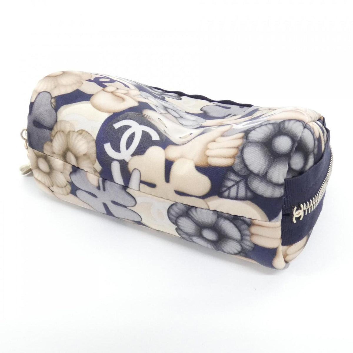 Chanel Gold Navy Nylon Handbag Pouch (Pre-Owned)