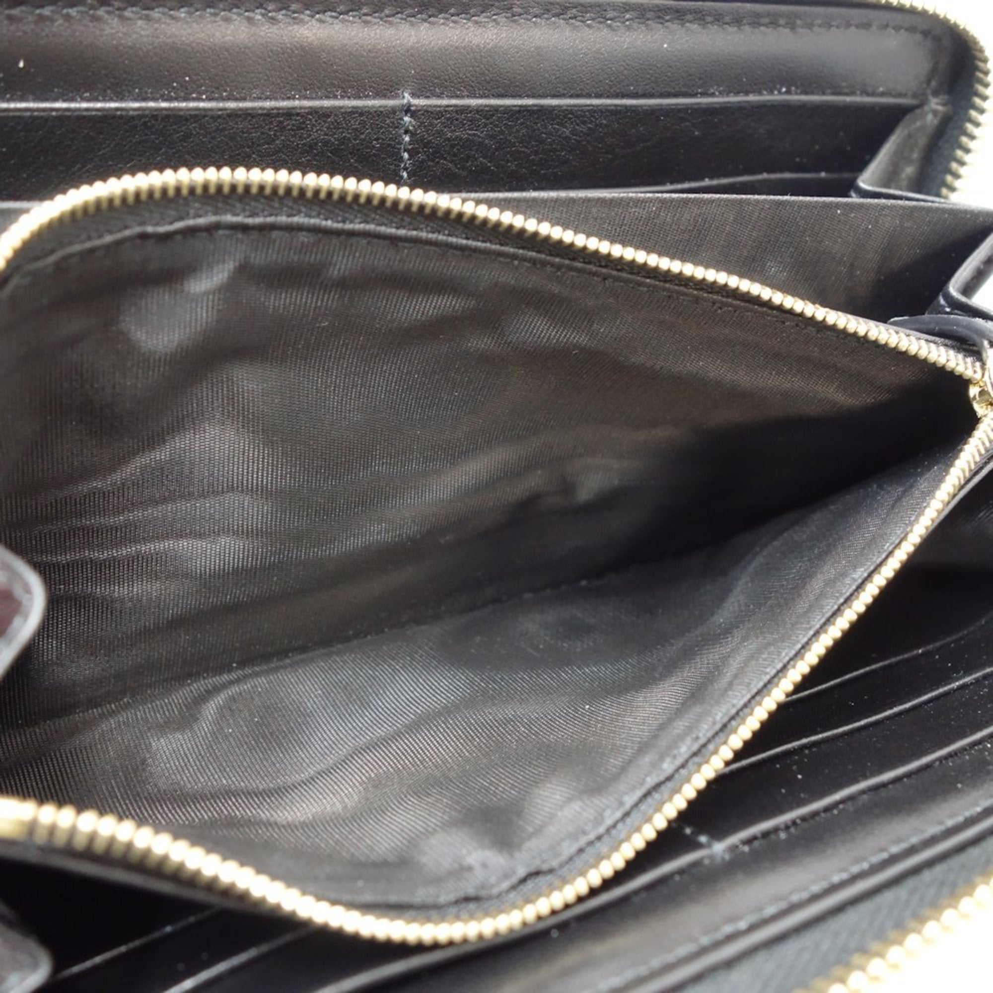 Gucci Black Leather Long Wallet (Bi-Fold) (Pre-Owned)