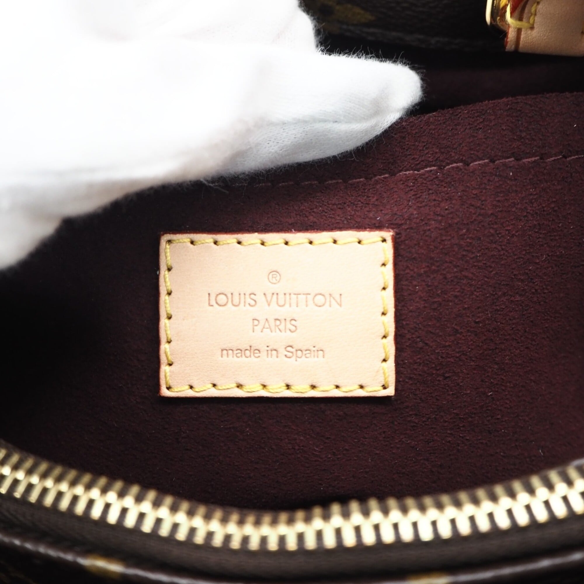 Louis Vuitton Beige Brown Coated Canvas Handbag Shoulder Bag (Pre-Owned)