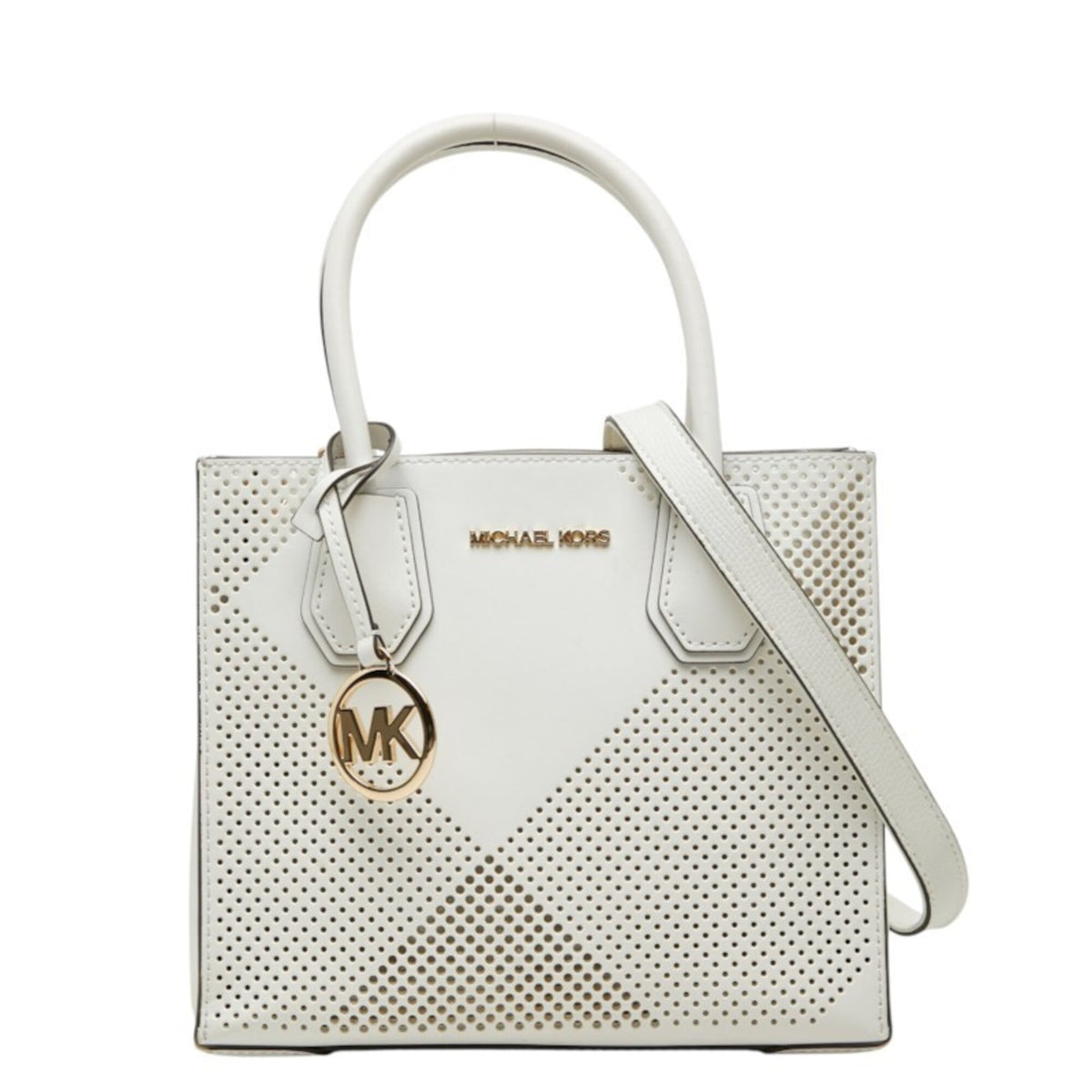 Michael Kors White Leather Handbag Shoulder Bag (Pre-Owned)