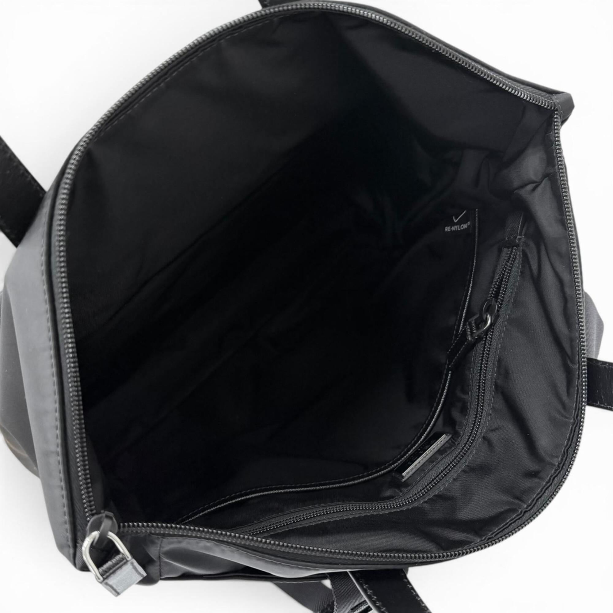 Prada Black Polyamide Leather Tote Bag (Pre-Owned)