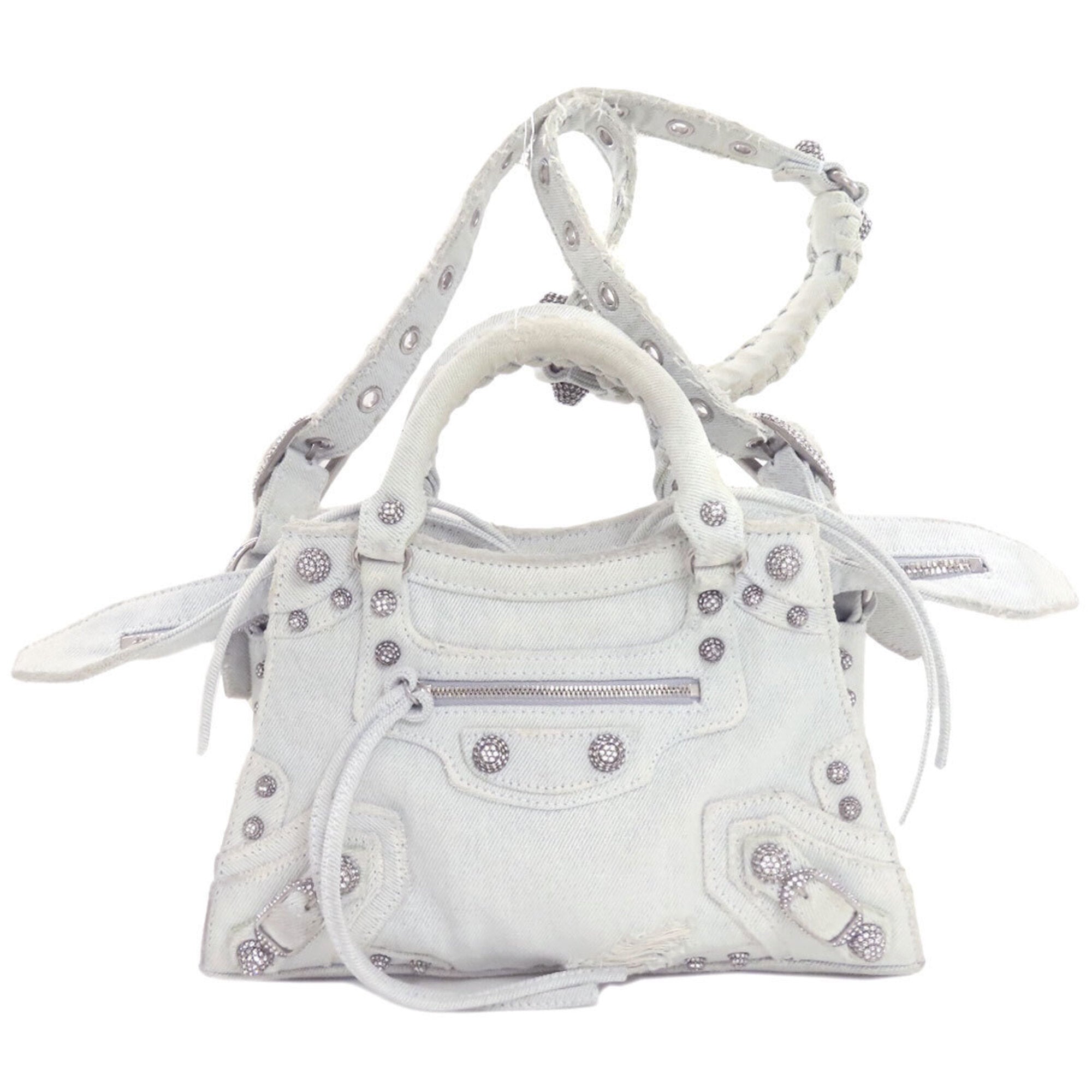 Balenciaga Light Blue Denim Handbag Pouch (Pre-Owned)