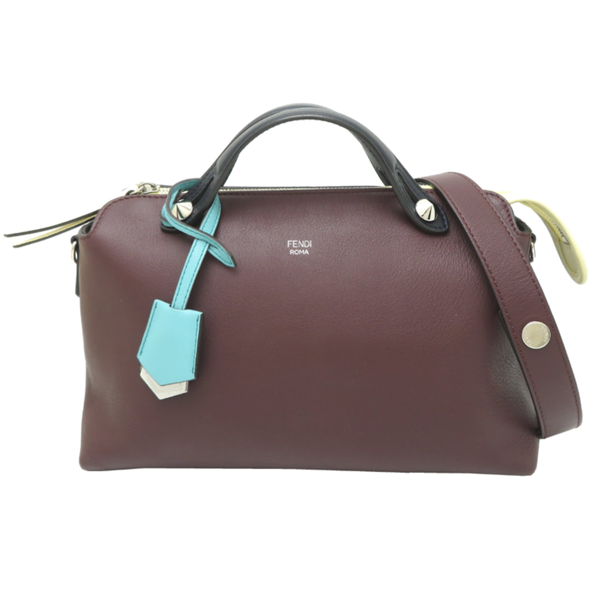 Fendi Black Bordeaux Yellow Leather Handbag (Pre-Owned)