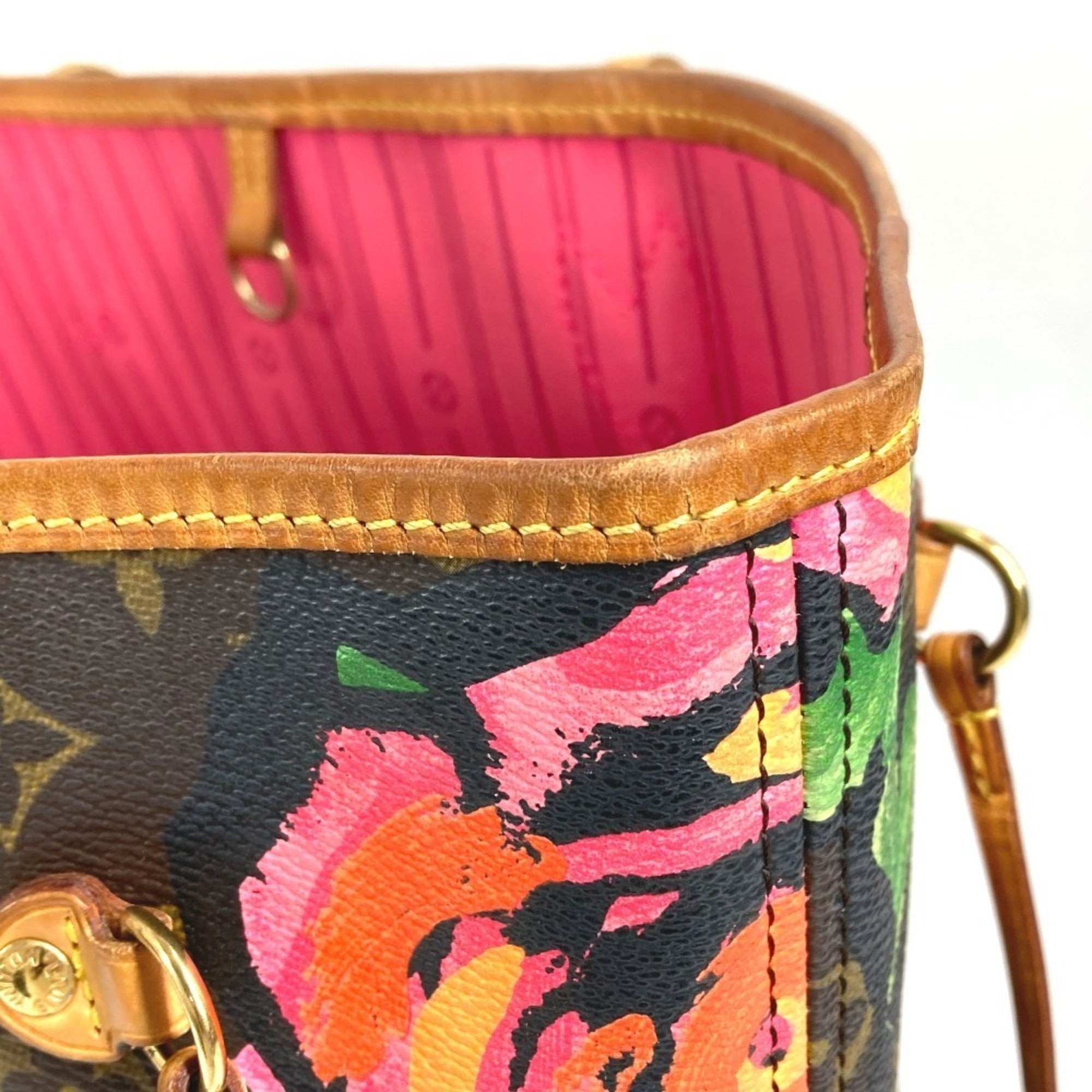 Louis Vuitton Brown Pink Canvas Shoulder Bag Tote Bag (Pre-Owned)