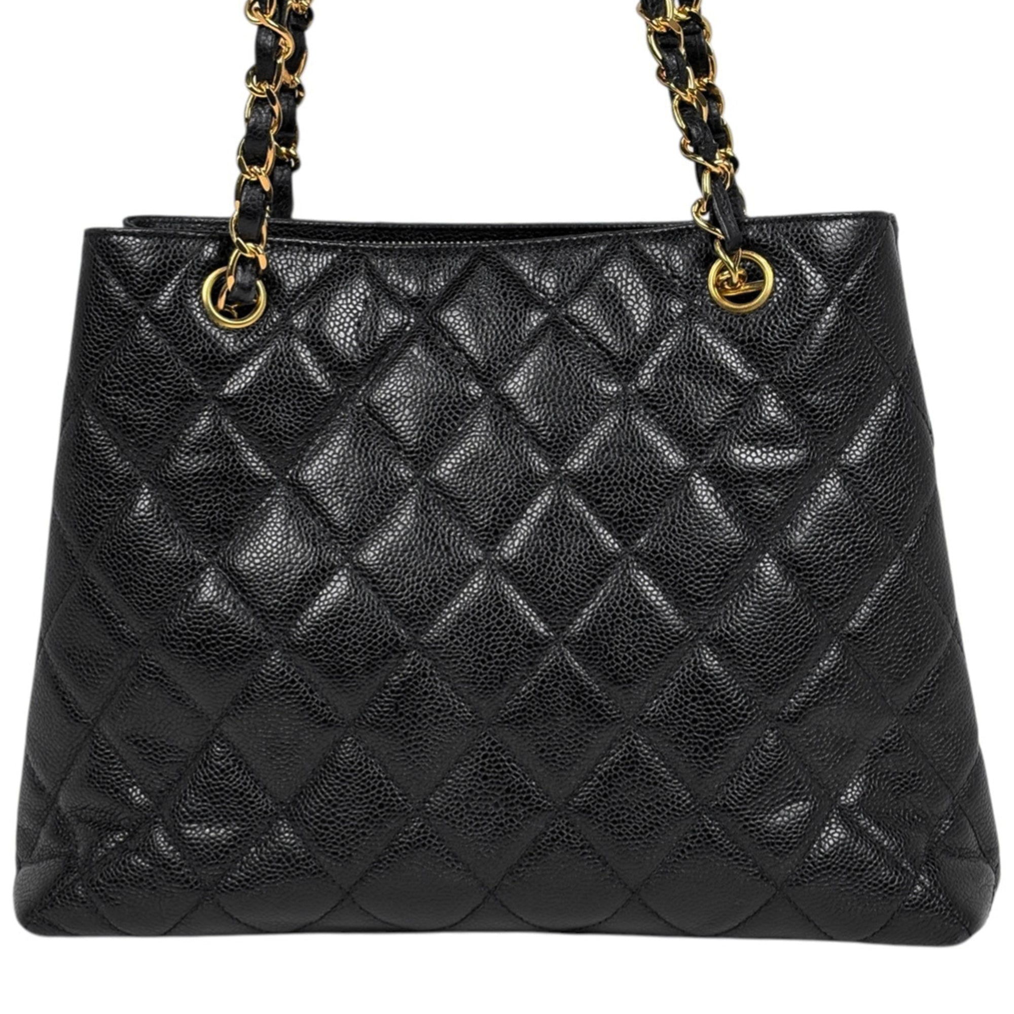 Chanel Black Grained Calfskin Shoulder Bag Tote Bag (Pre-Owned)