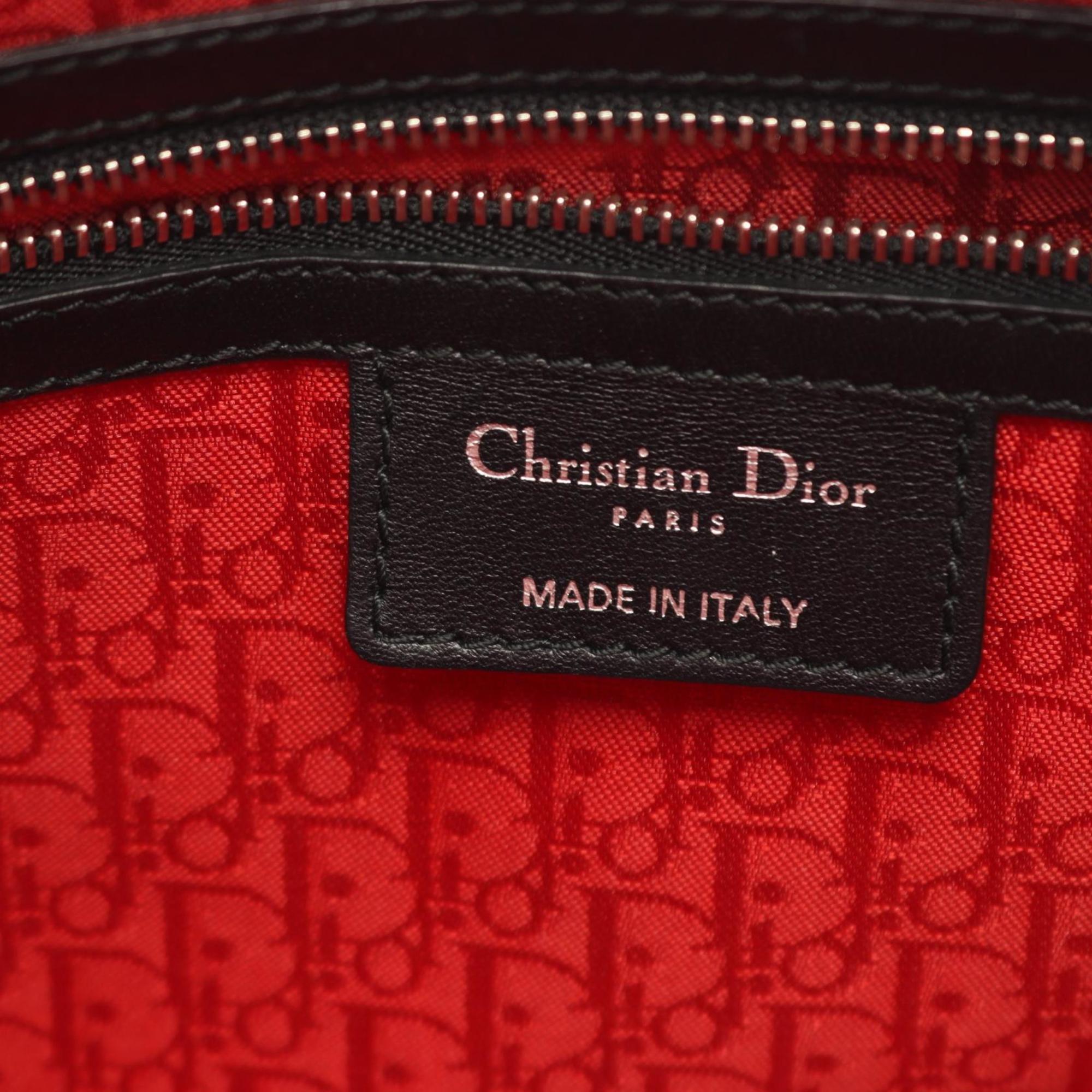 Christian Dior Lady Dior Black Leather Handbag (Pre-Owned)