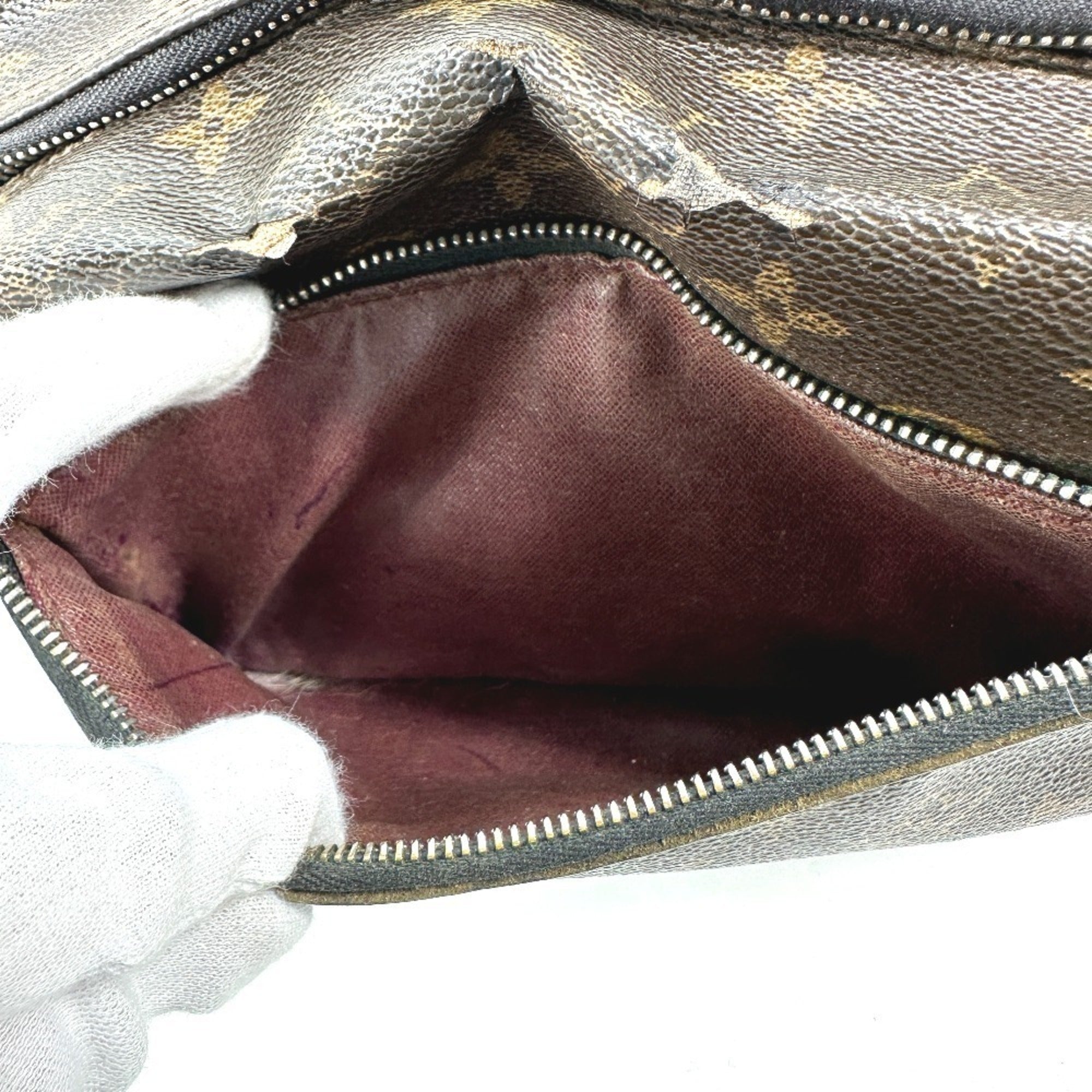 Louis Vuitton Black Brown Monogram Canvas Clutch Bag Pouch (Pre-Owned)