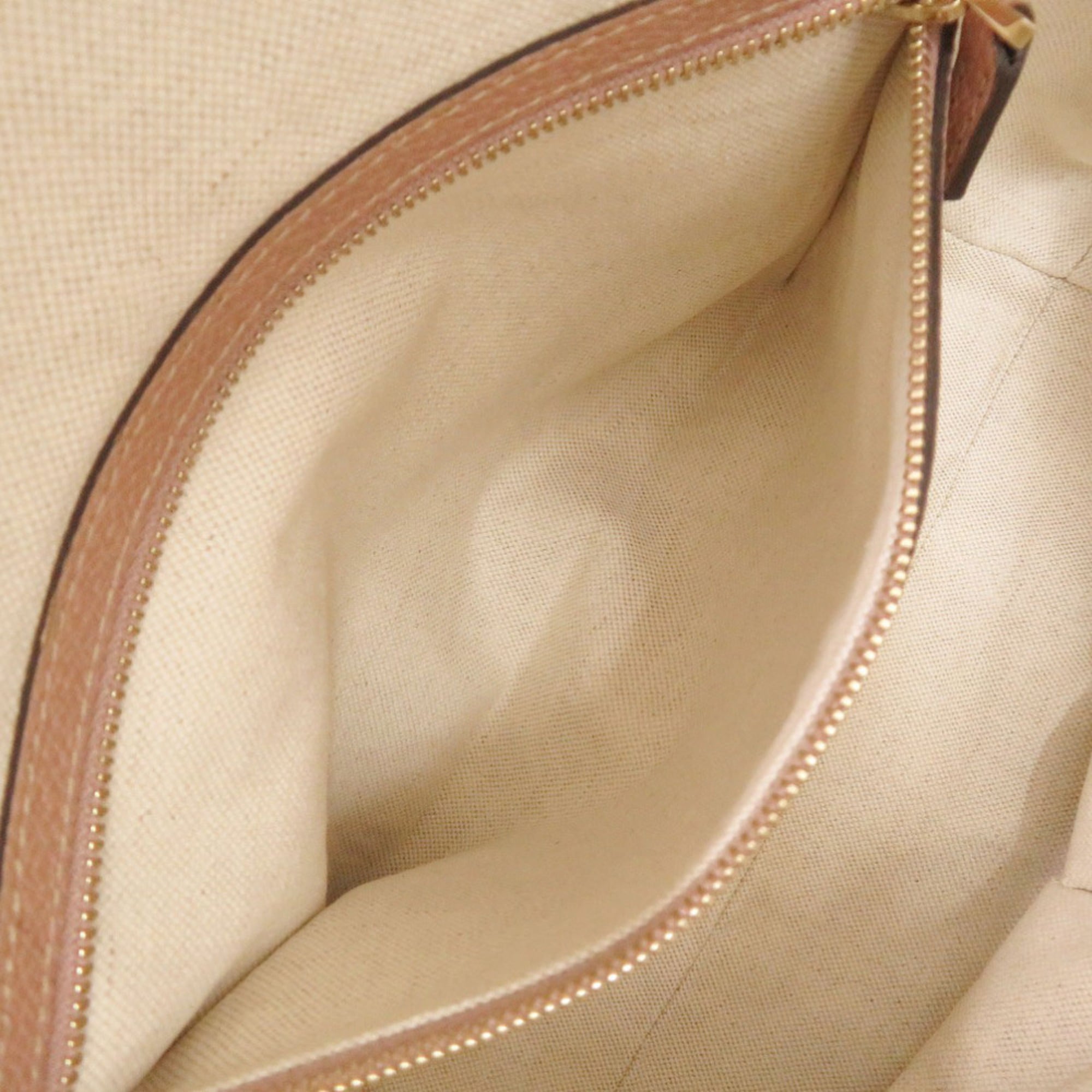 Gucci Beige Pink Gg Canvas Leather Handbag (Pre-Owned)