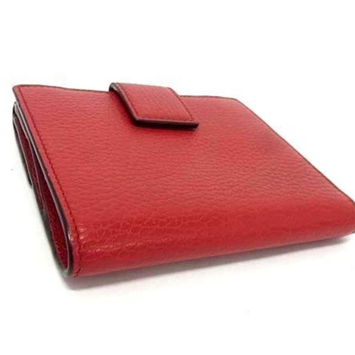 Gucci Red Color Leather Wallet (Bi-Fold) (Pre-Owned)