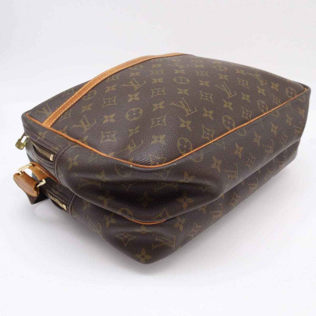 Louis Vuitton Beige Brown Monogram Coated Canvas Leather Shoulder Bag (Pre-Owned)
