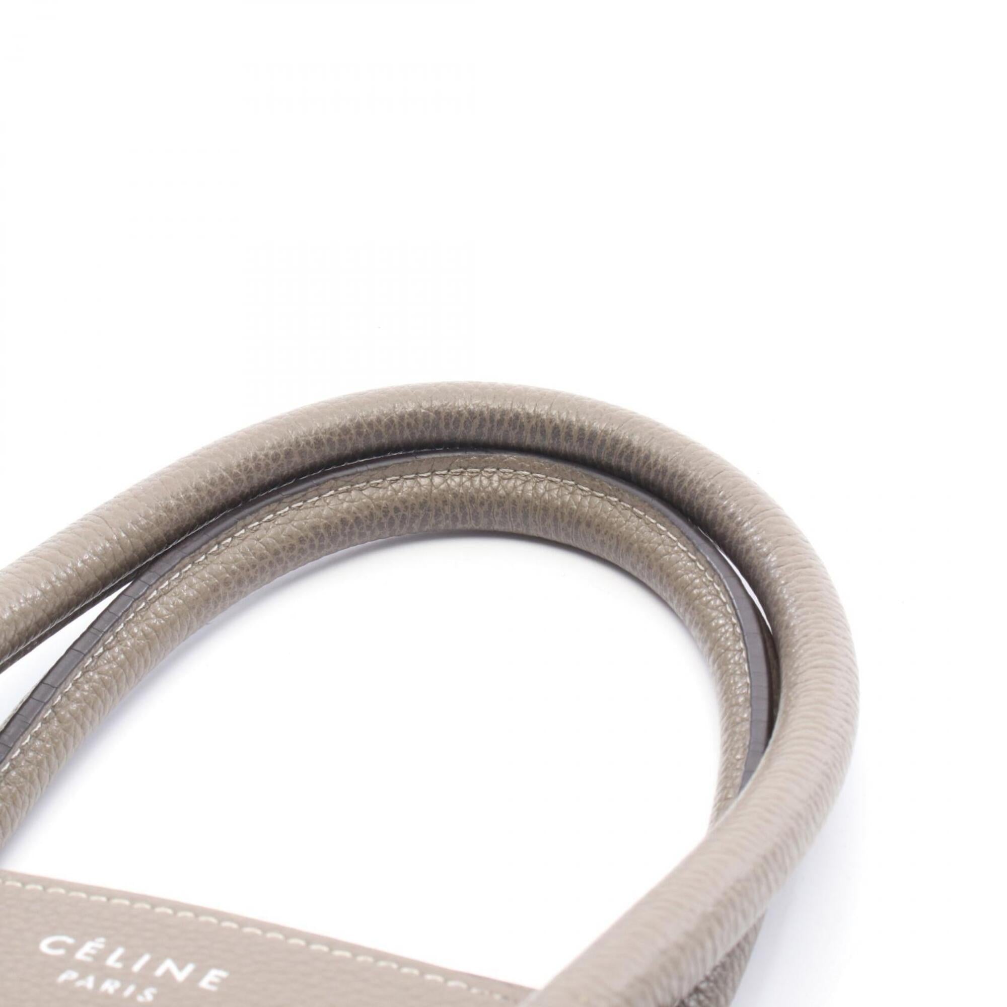 Celine Gray Leather Handbag Tote Bag (Pre-Owned)