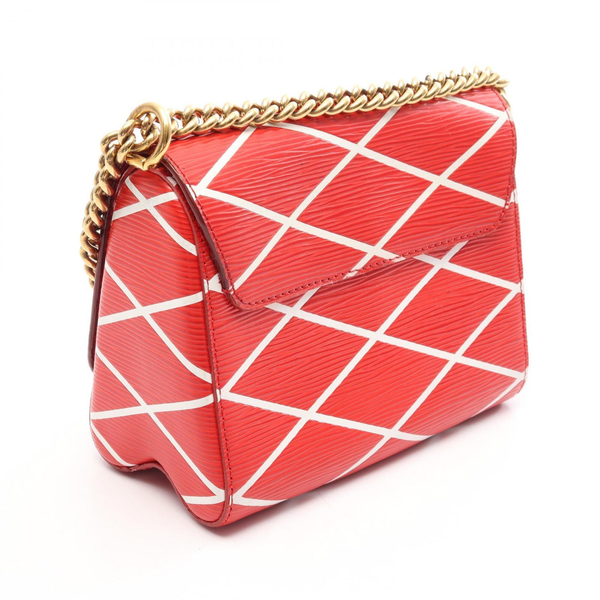 Louis Vuitton Red Color White Leather Handbag Shoulder Bag (Pre-Owned)