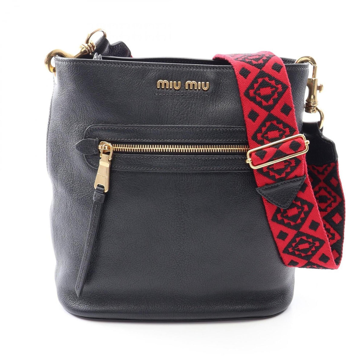 Miu Miu Black Leather Handbag Shoulder Bag (Pre-Owned)