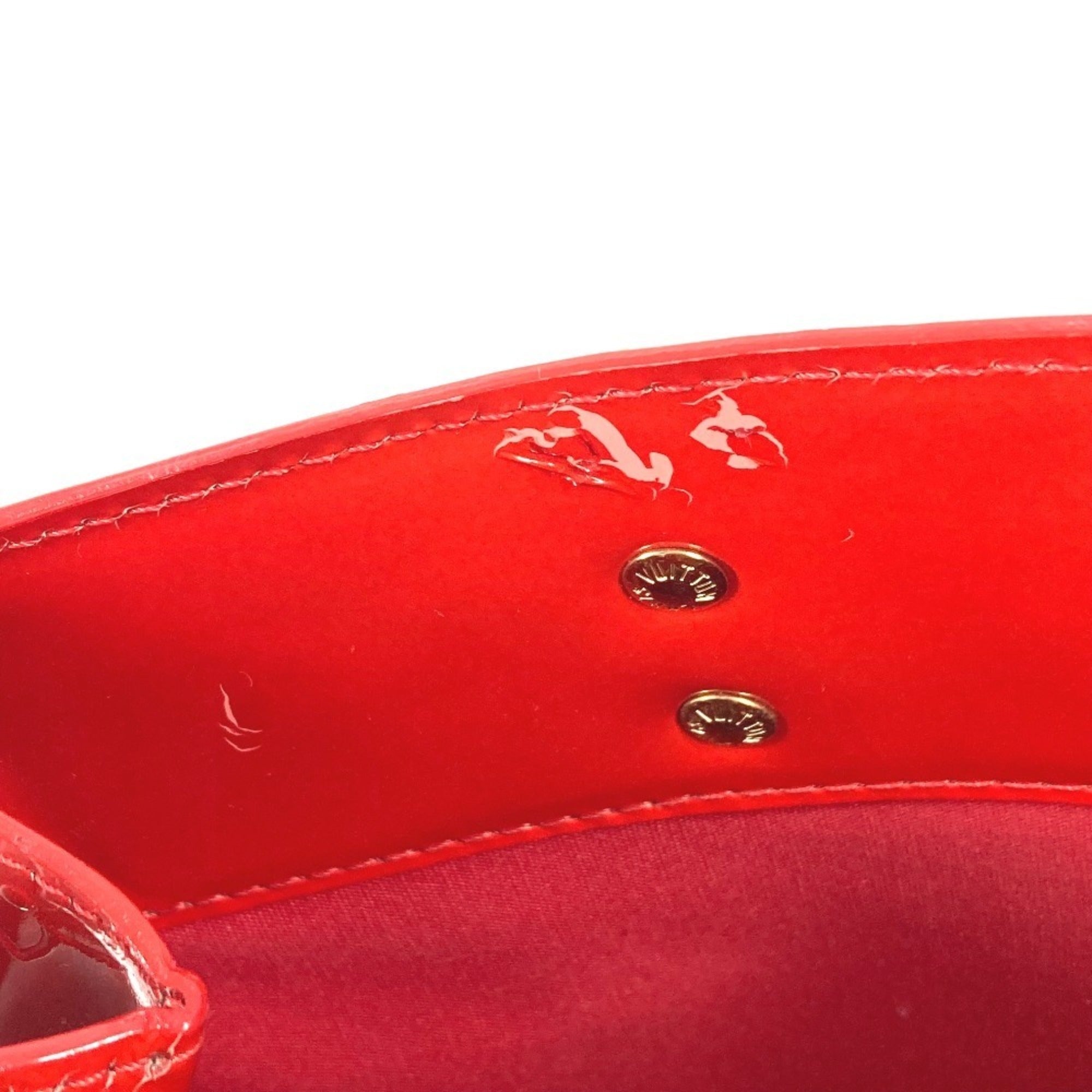 Louis Vuitton Red Color Monogram Vernis Handbag Tote Bag (Pre-Owned)