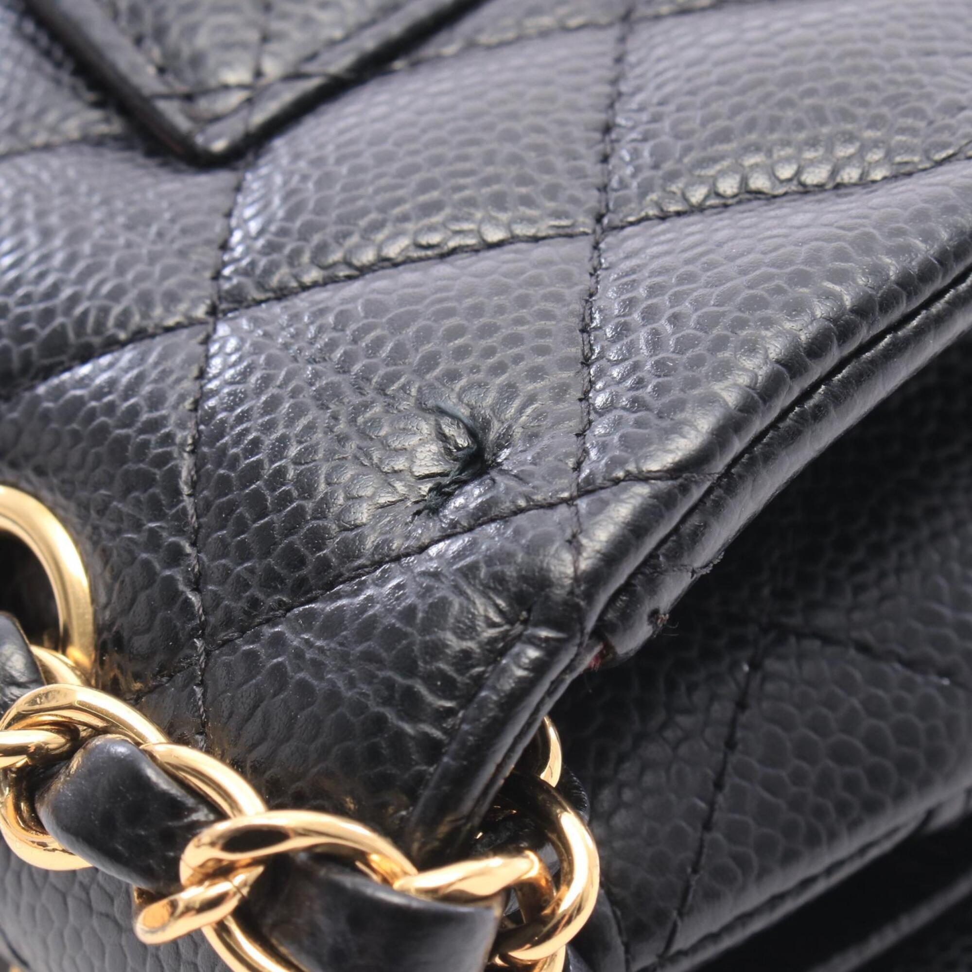 Chanel Black Grained Calfskin Handbag Shoulder Bag (Pre-Owned)