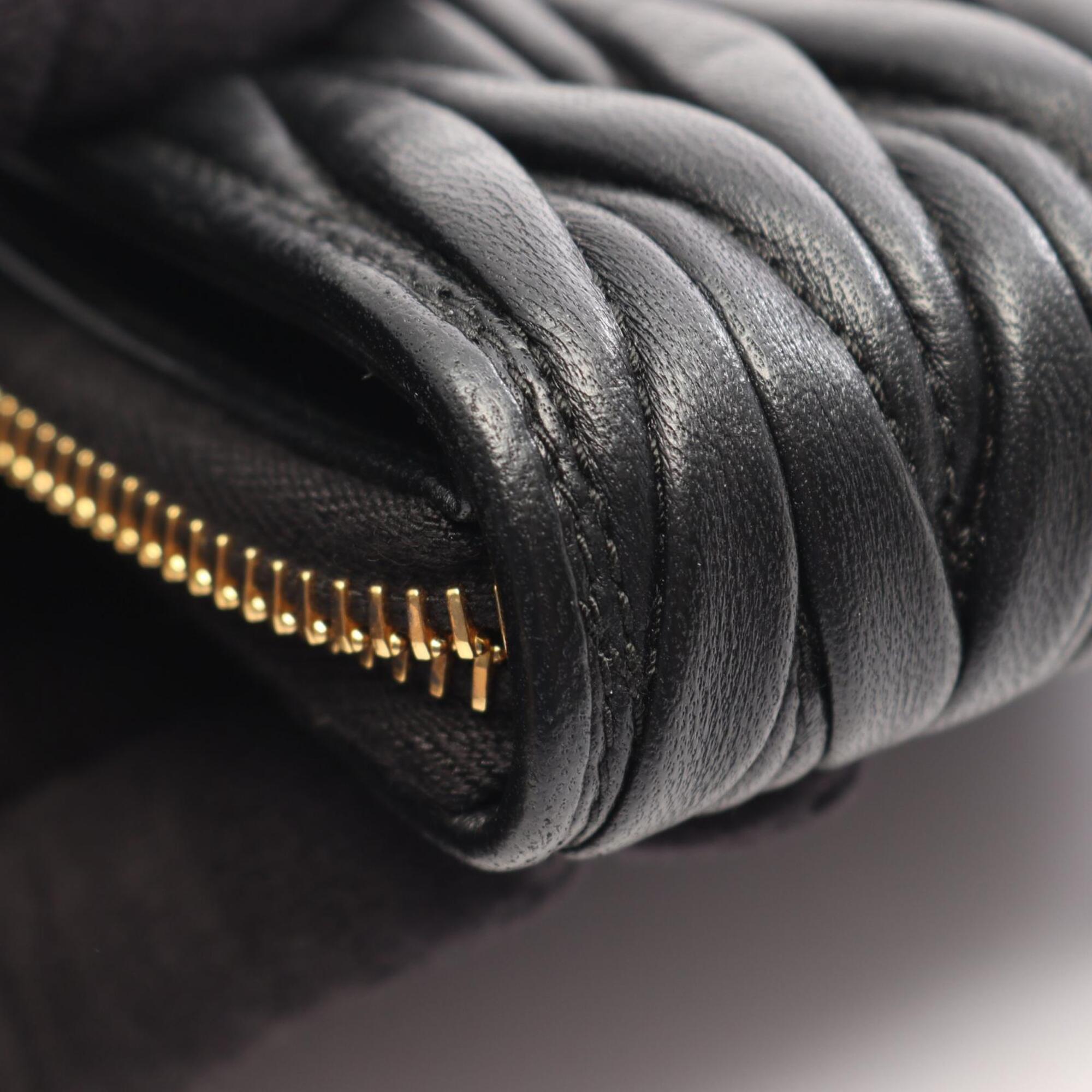 Miu Miu Matelasse Black Leather Wallet (Bi-Fold) (Pre-Owned)