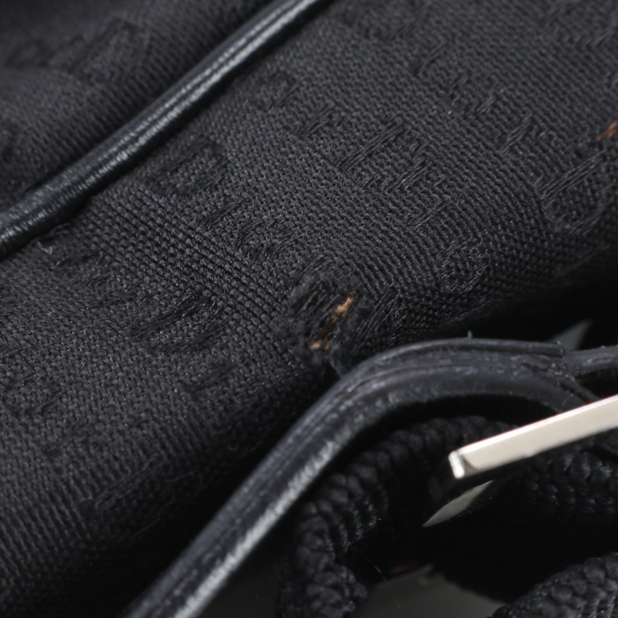 Christian Dior Black Leather Nylon Messenger Bag Shoulder Bag Tote Bag (Pre-Owned)