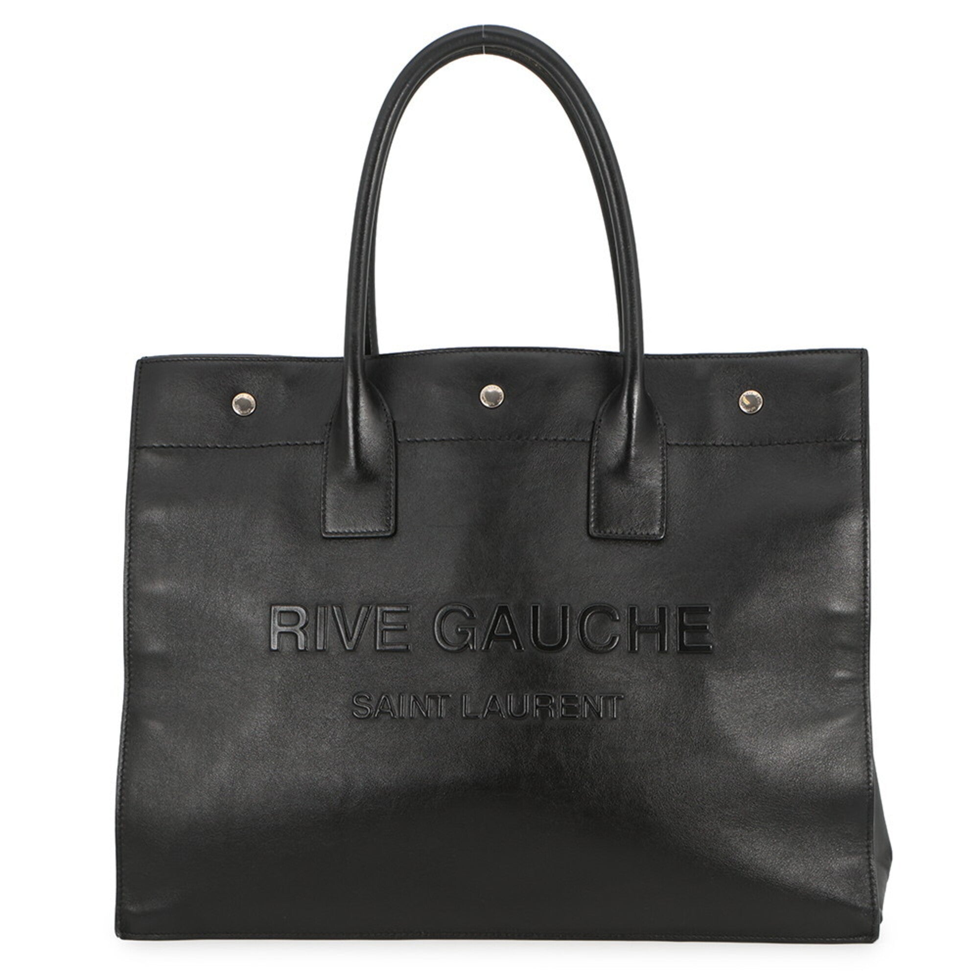 Yves Saint Laurent Black Leather Handbag Tote Bag (Pre-Owned)