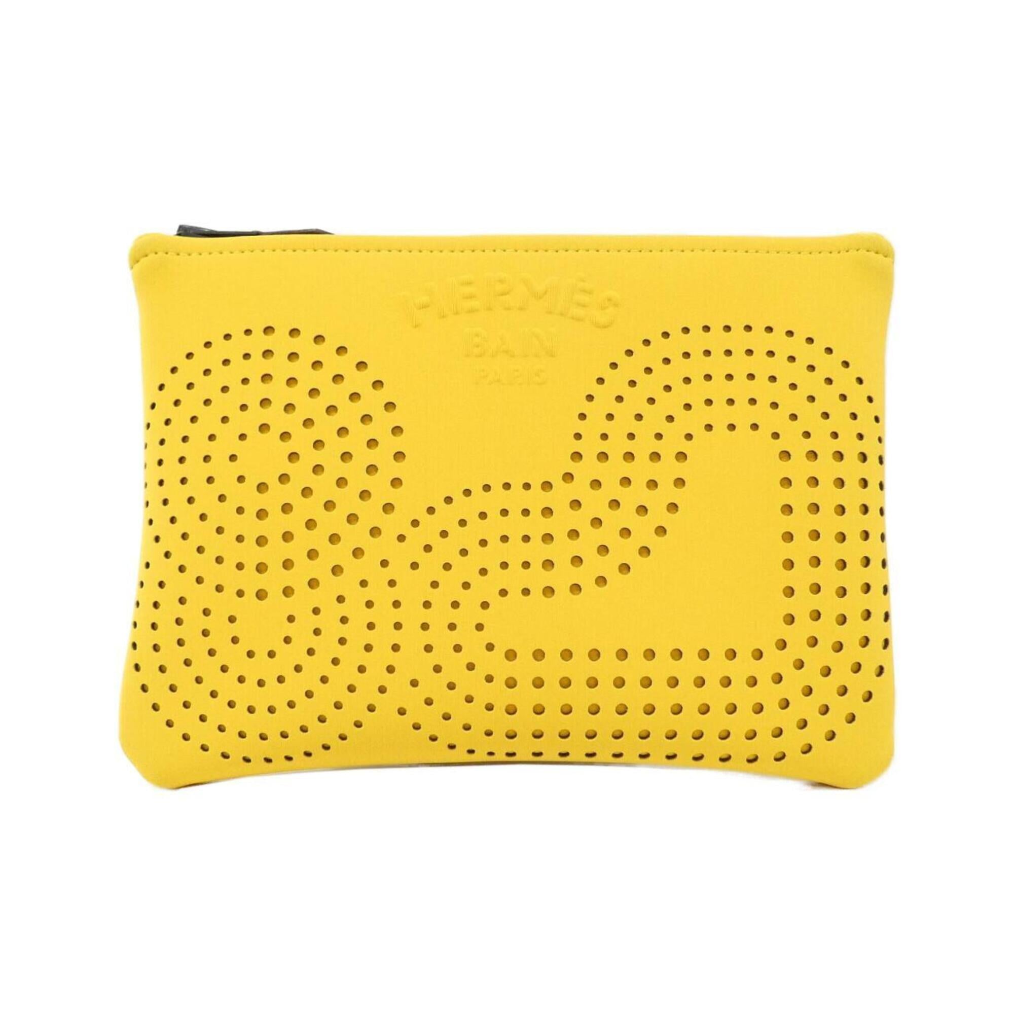 Hermes Yellow Polyamide Handbag Pouch (Pre-Owned)