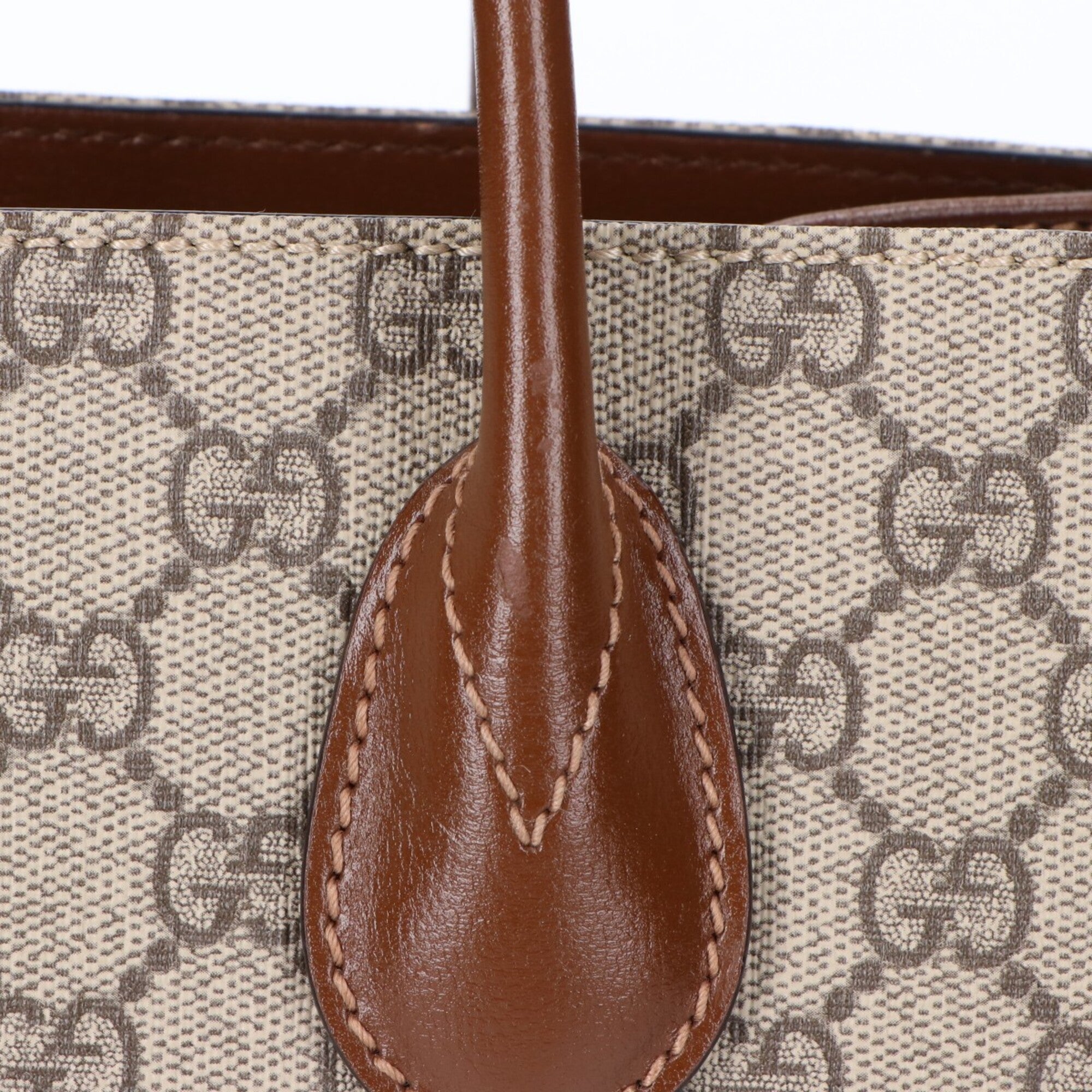 Gucci Beige Brown Pvc Tote Bag (Pre-Owned)