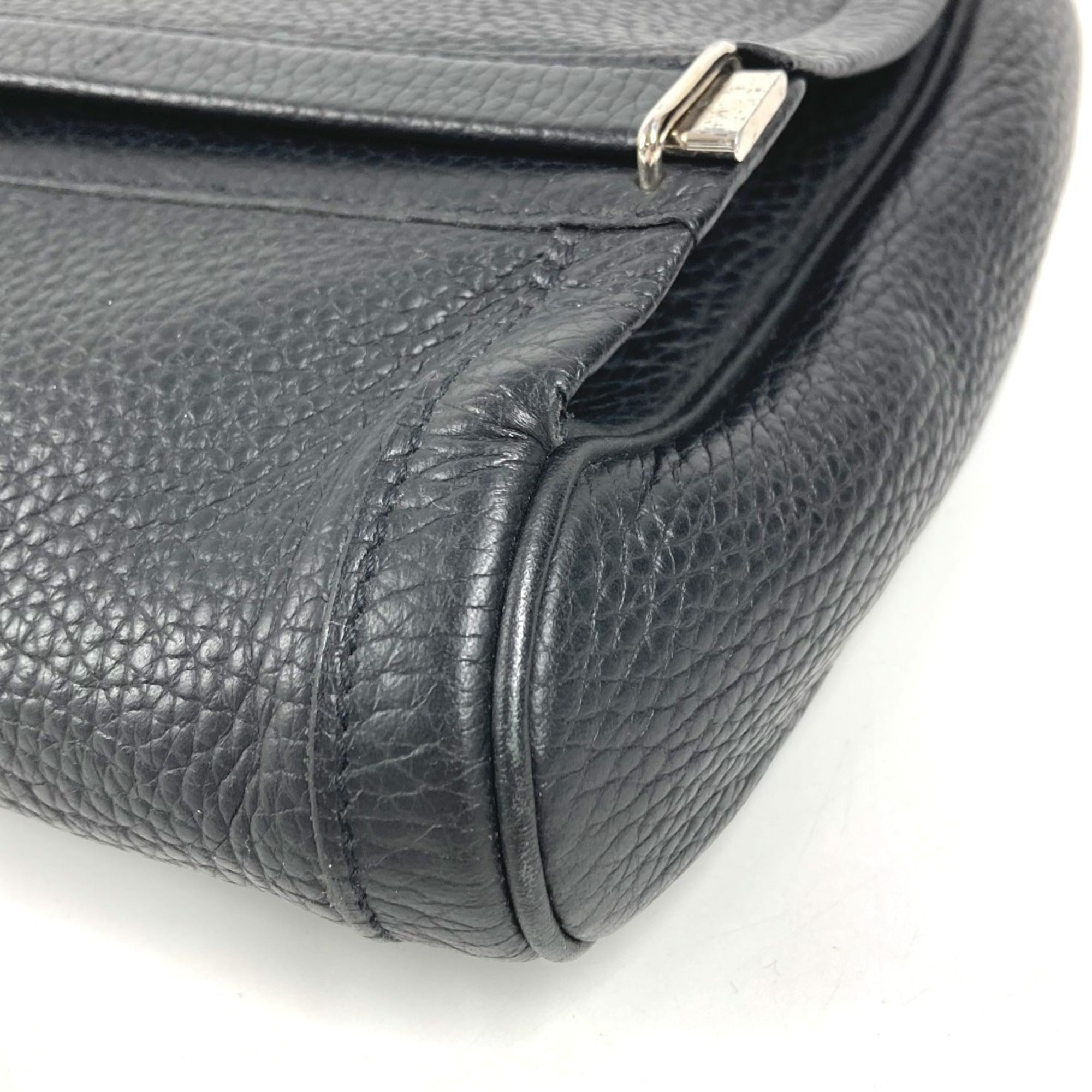 Hermes Black Leather Clutch Bag Pouch (Pre-Owned)