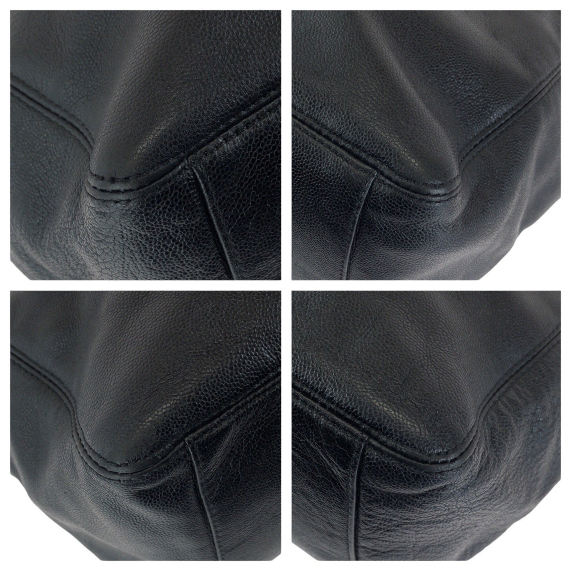 Chanel Black Grained Calfskin Shoulder Bag Tote Bag (Pre-Owned)