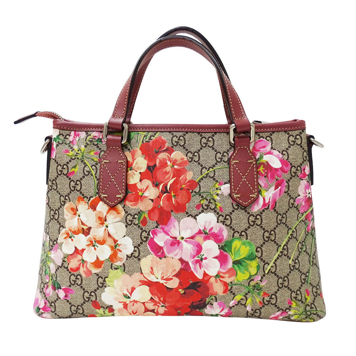 Gucci Beige Red Color Gg Supreme Handbag Shoulder Bag (Pre-Owned)