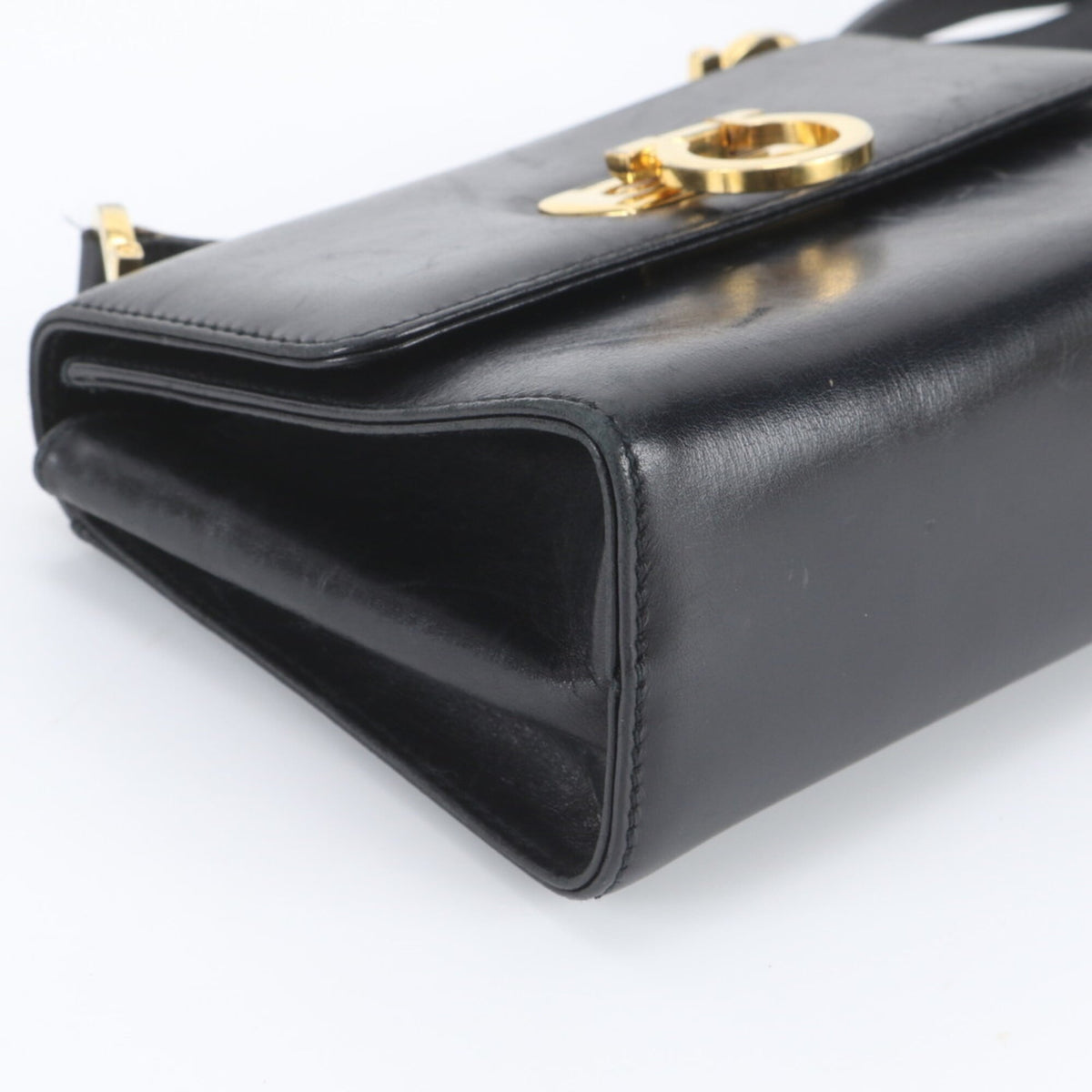 Salvatore Ferragamo Black Leather Crossbody Bag Shoulder Bag (Pre-Owned)