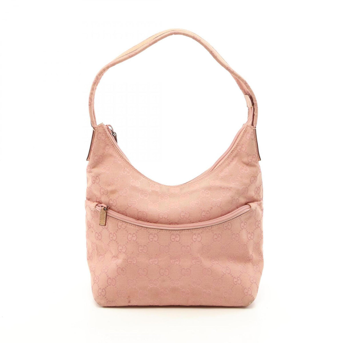 Gucci Pink Canvas Leather Handbag Shoulder Bag (Pre-Owned)