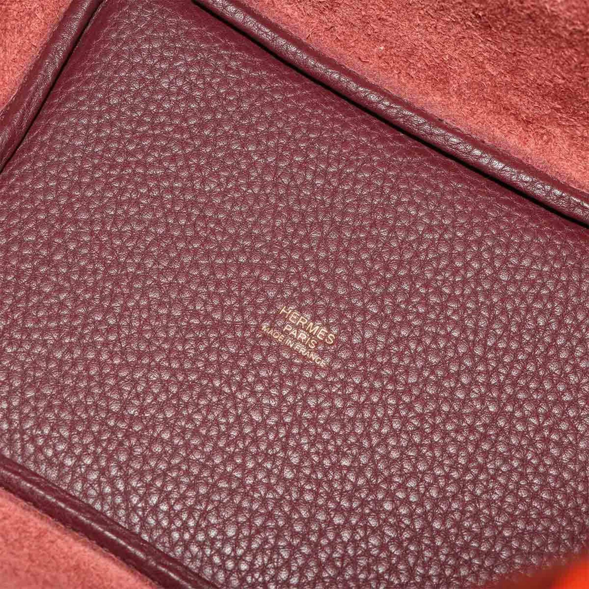 Hermes Orange Poppy Purple Taurillon Clemence Leather Swift Leather Handbag (Pre-Owned)