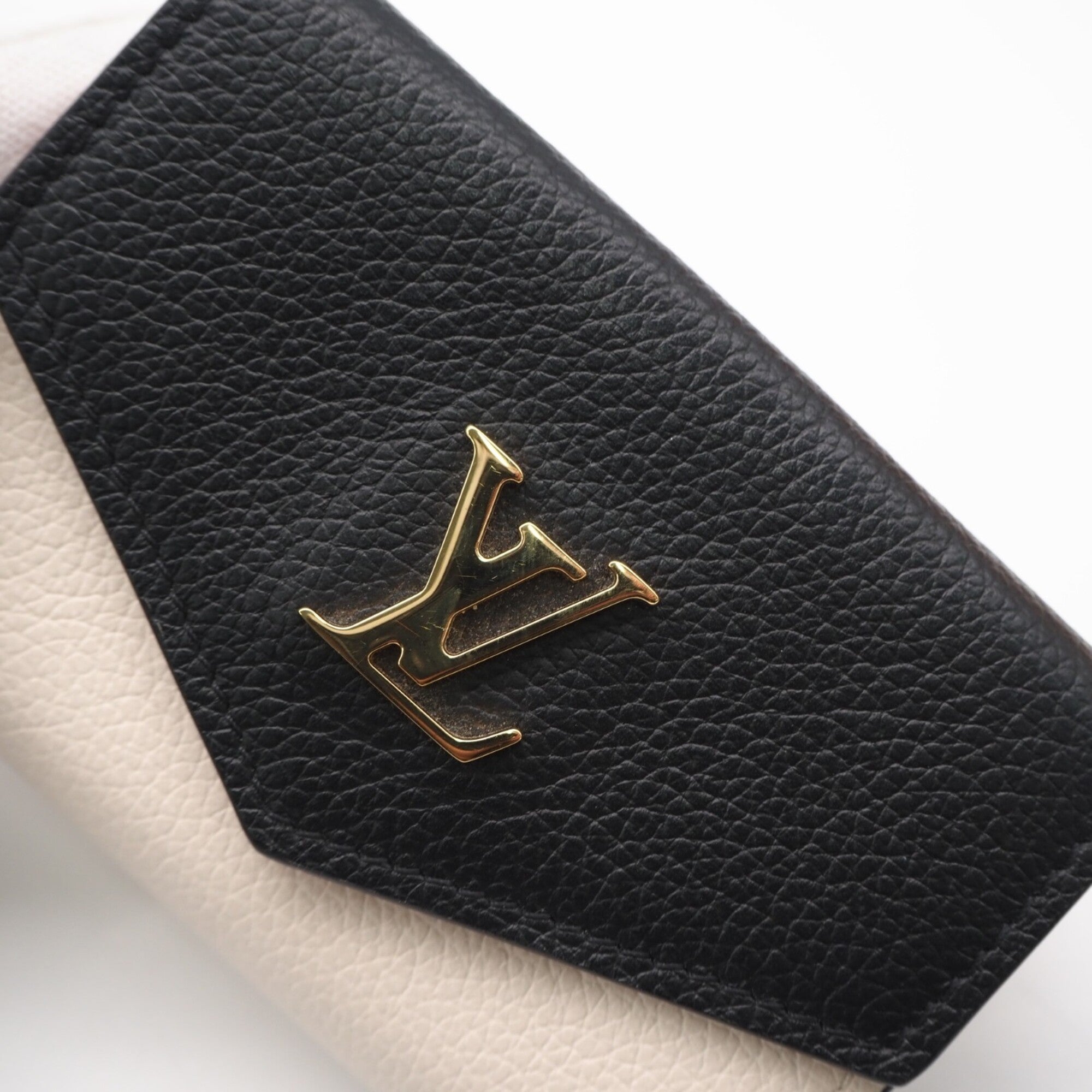 Louis Vuitton Beige Black Pink Leather Wallet (Tri-Fold) (Pre-Owned)