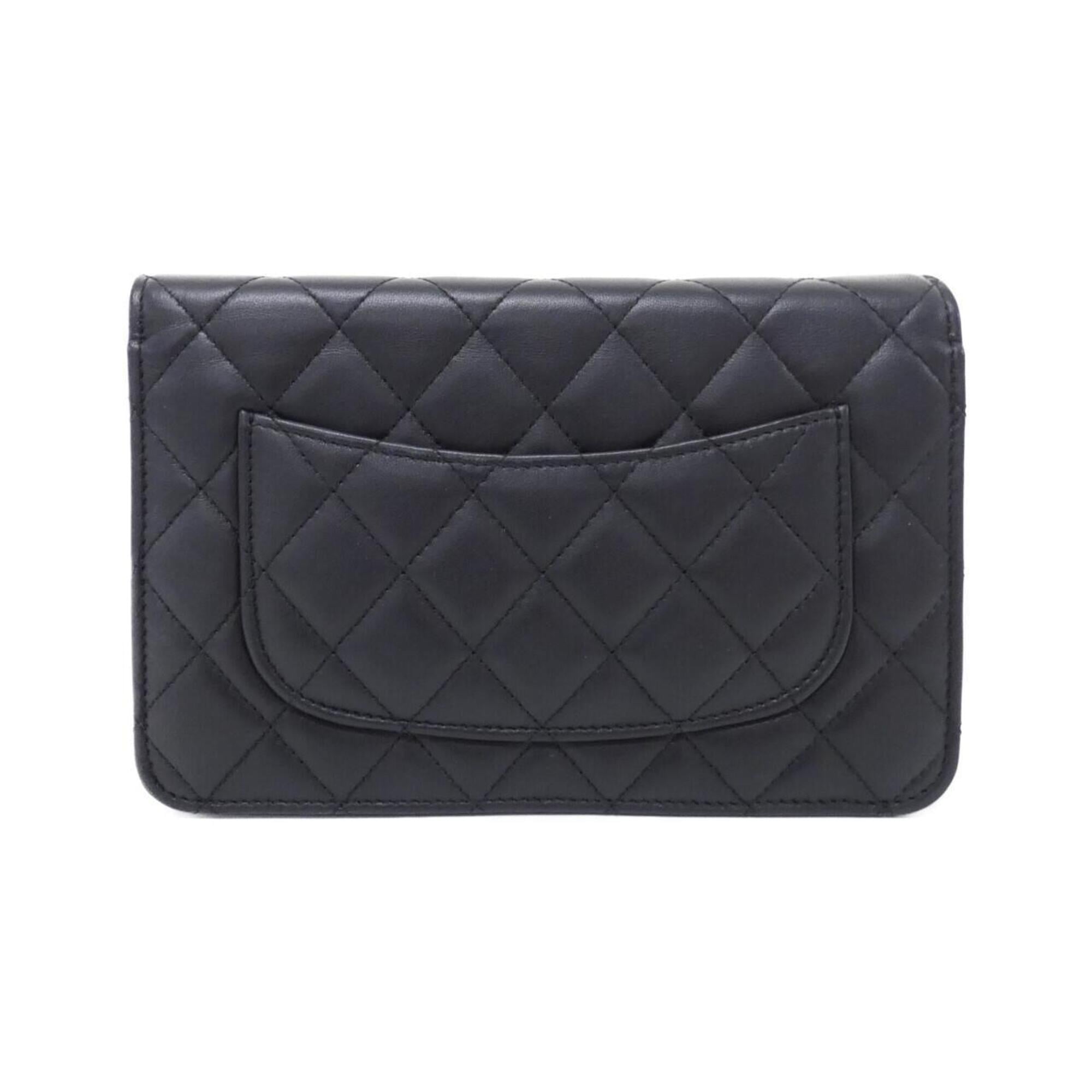 Chanel Black Leather Chain/Shoulder Wallet (Pre-Owned)