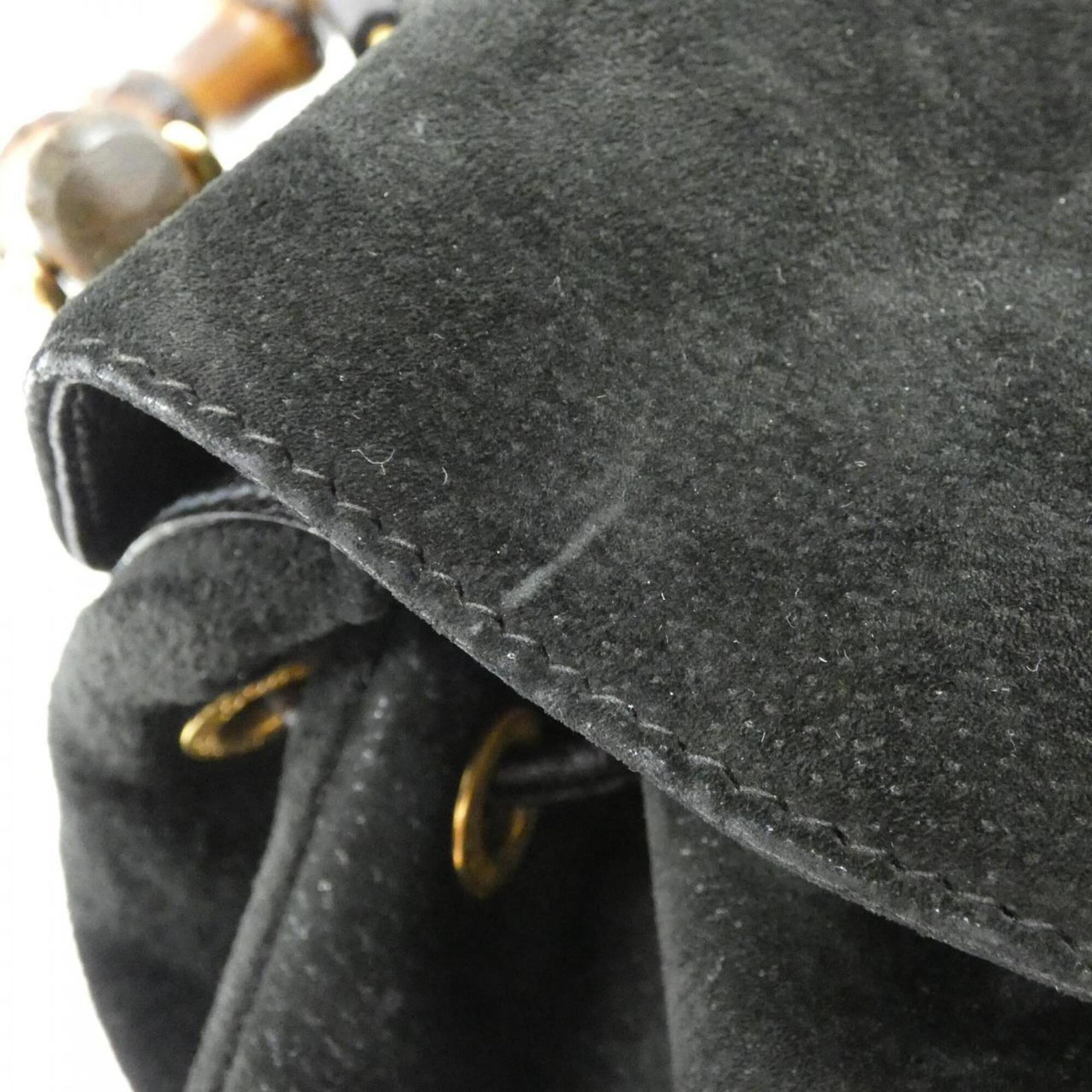 Gucci Black Suede Leather Backpack (Pre-Owned)