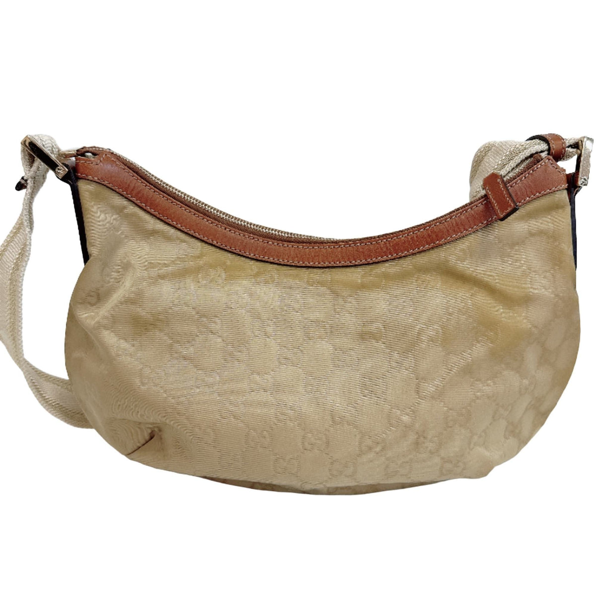 Gucci Beige Nylon Handbag Shoulder Bag (Pre-Owned)