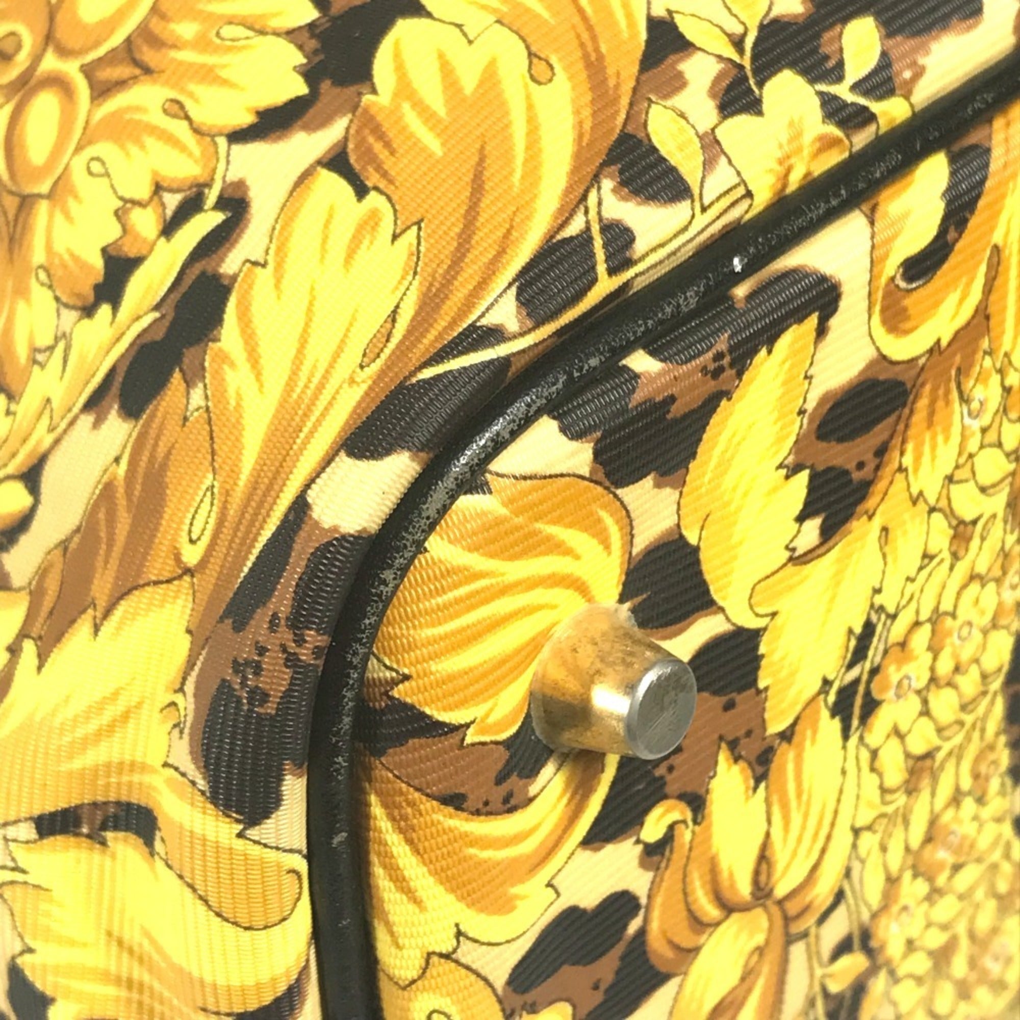 Versace Black Yellow Leather Pvc Backpack (Pre-Owned)