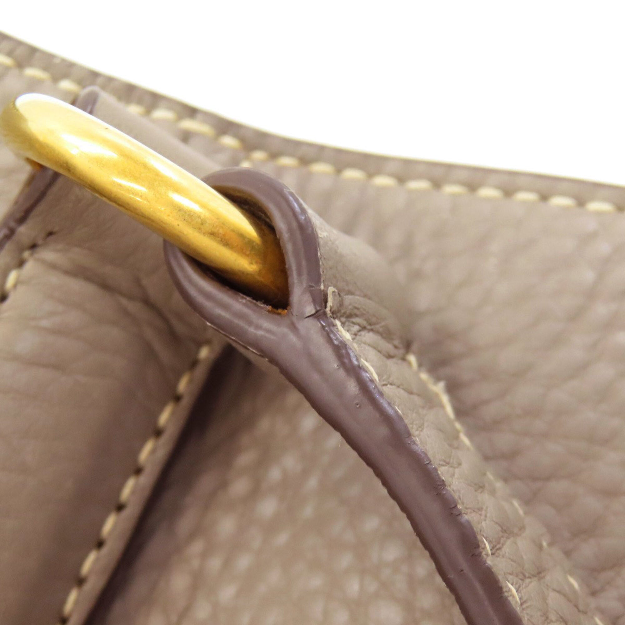 Prada Gray Leather Tote Bag (Pre-Owned)