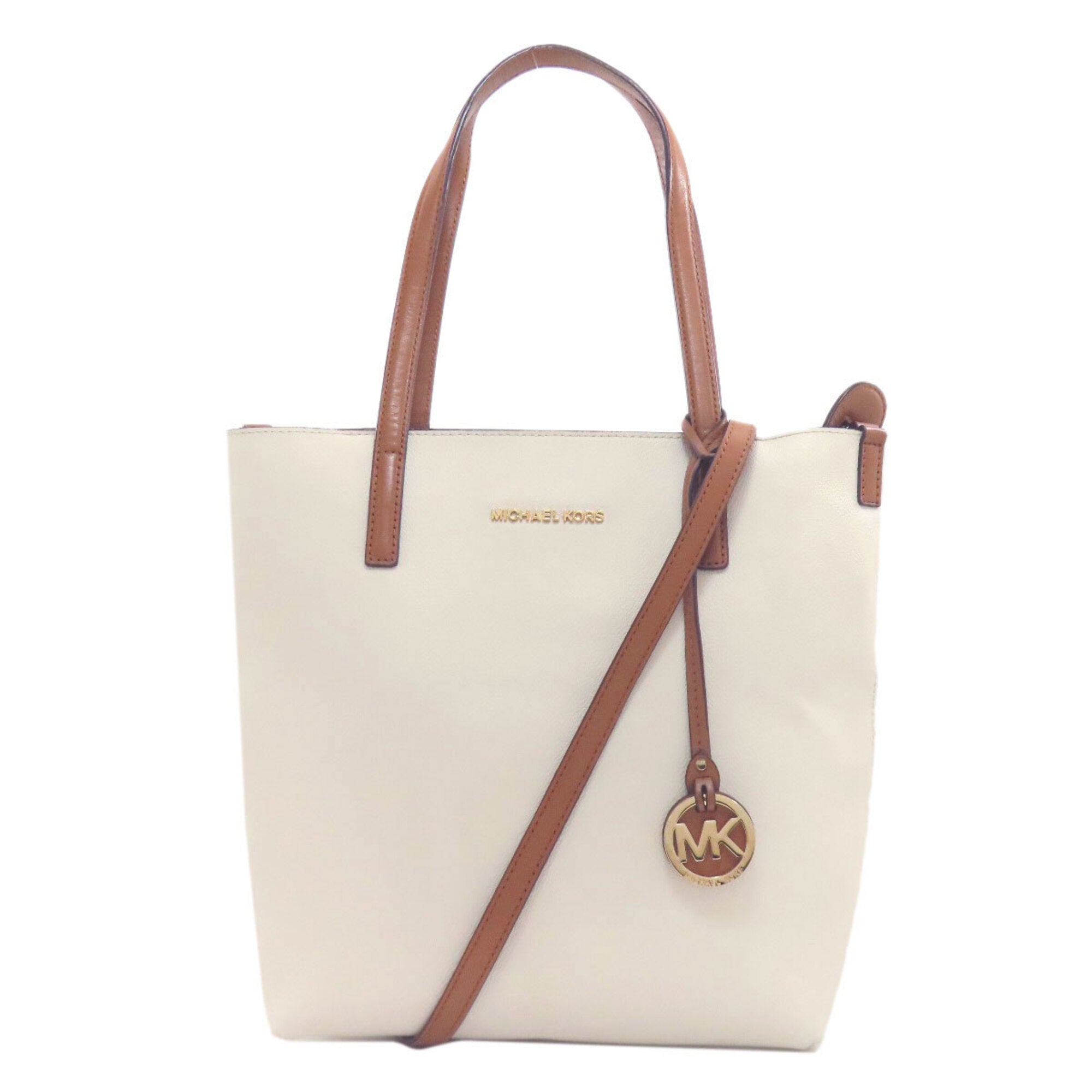 Michael Kors Brown Cream Pvc Tote Bag (Pre-Owned)