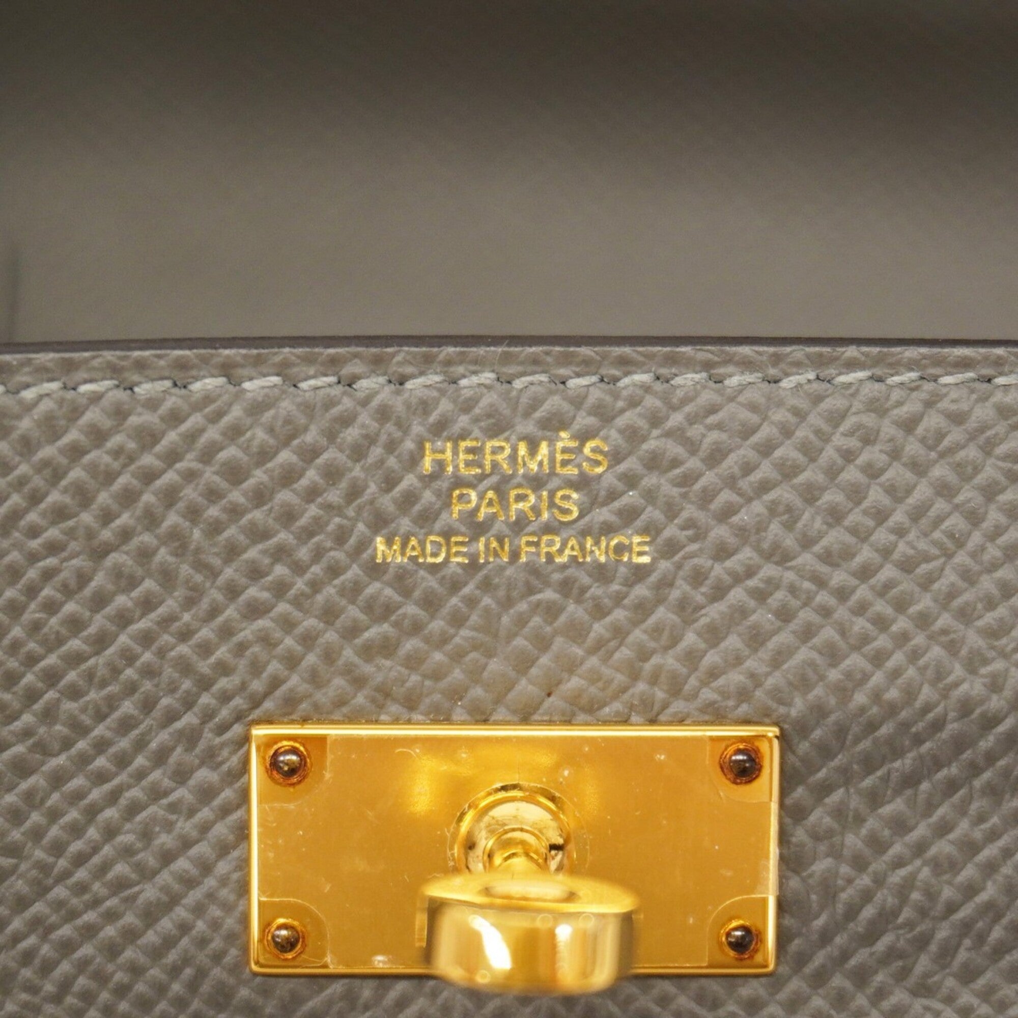 Hermes Gray Epsom Leather Chain/Shoulder Wallet (Pre-Owned)