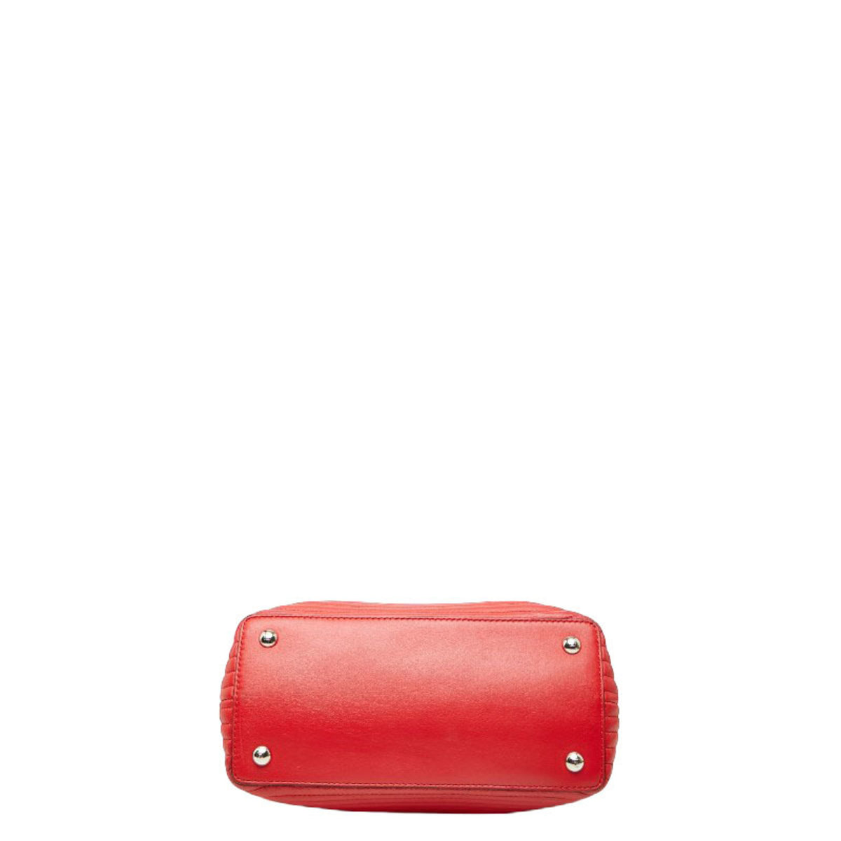 Fendi Red Color Leather Pouch Shoulder Bag (Pre-Owned)