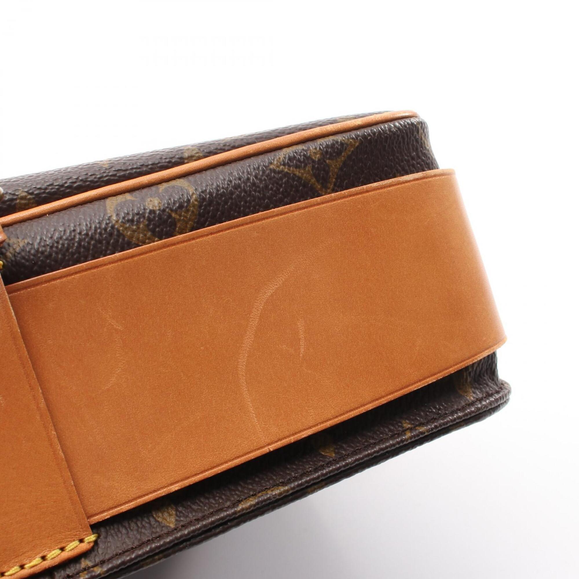 Louis Vuitton Brown Monogram Coated Canvas Leather Handbag Shoulder Bag (Pre-Owned)