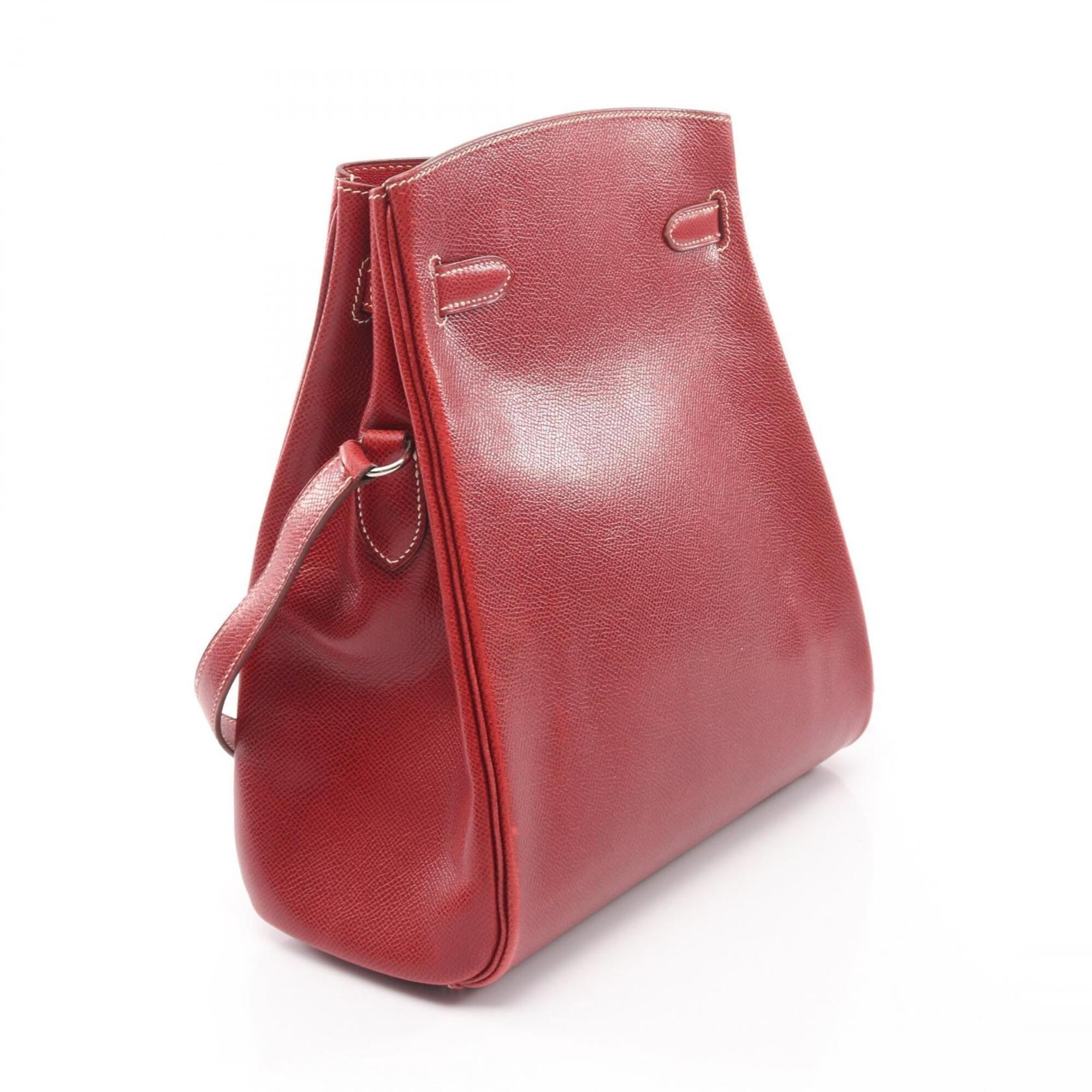 Hermes Red Color Courchevel Leather Handbag Shoulder Bag (Pre-Owned)