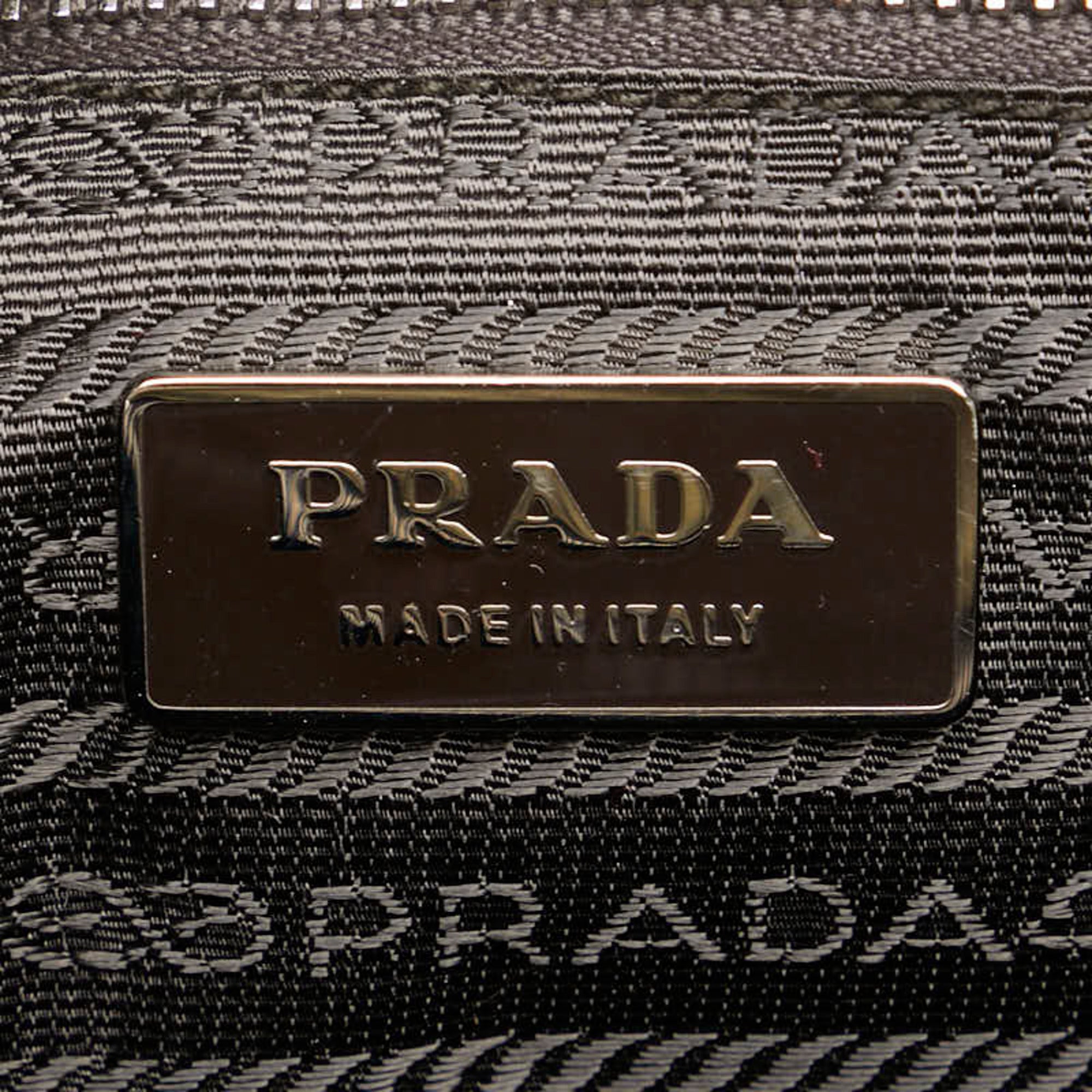 Prada Brown Khaki Nylon Leather Handbag Shoulder Bag (Pre-Owned)